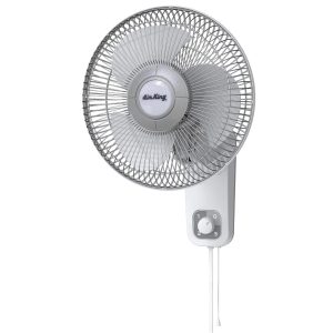 Air King 1/50 HP 12 Commercial Grade Wall Mount Fan: Oscillating. 3-Speed. Gray