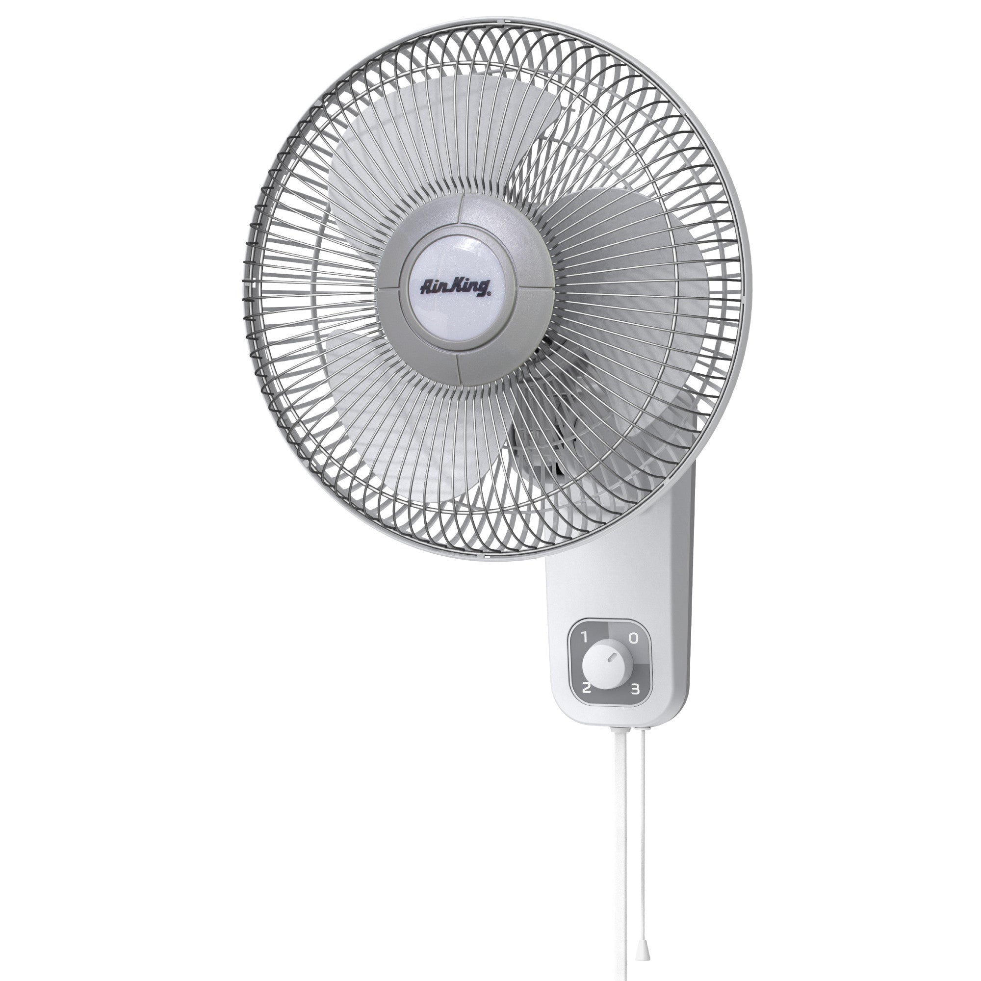 Air King 1/50 HP 12 Commercial Grade Wall Mount Fan: Oscillating. 3-Speed. Gray