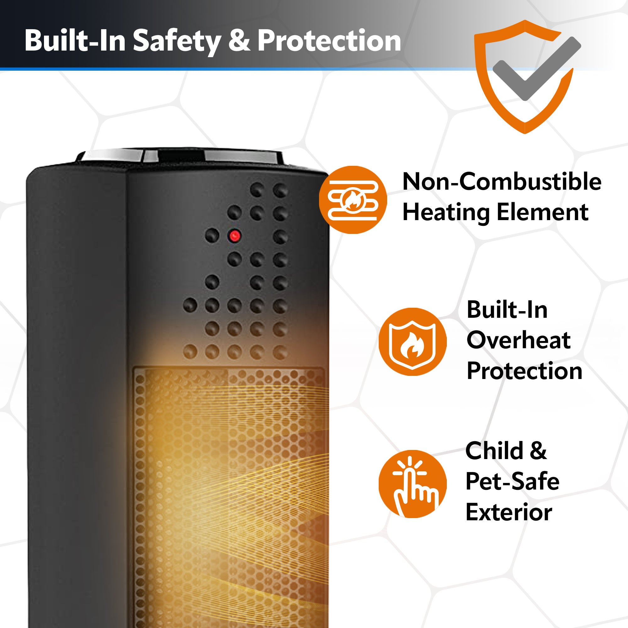 Lasko 14 Ceramic Tower Space Heater: Oscillating. 2 Heat Settings. Thermostat. Black - Image 4