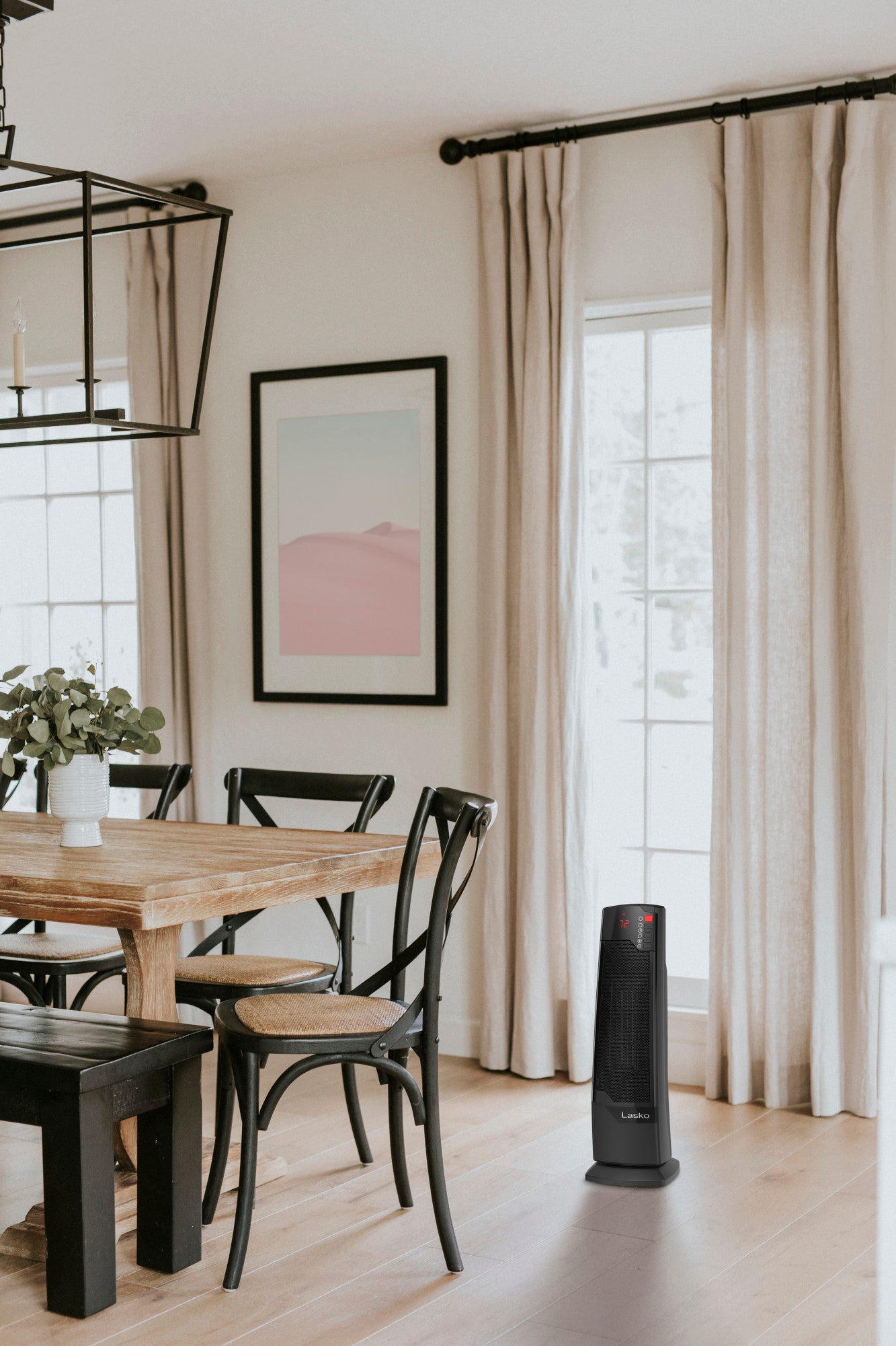Lasko 22 Ceramic Tower Space Heater: Oscillating. 2 Heat Settings. Remote. Timer. Thermostat. Black - Image 7