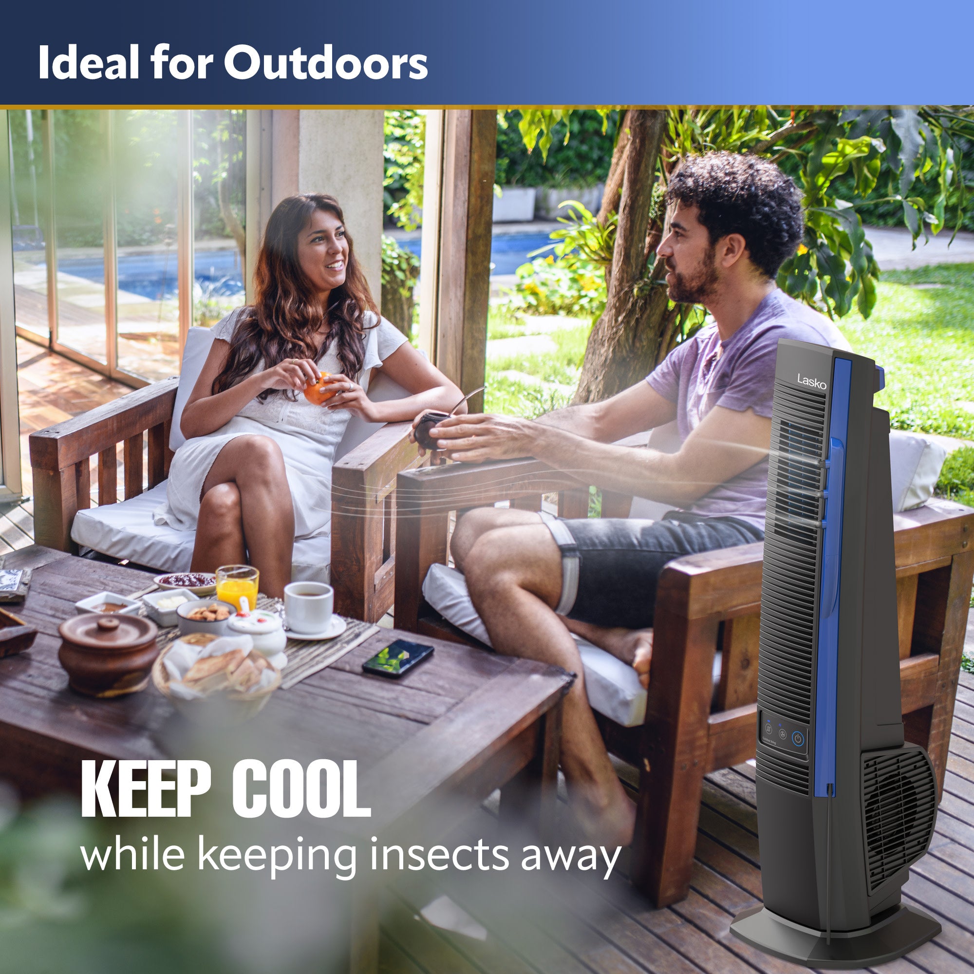 Lasko Misto 42 Outdoor Misting Tower Fan: Oscillating. 4-Speed. Black - Image 7