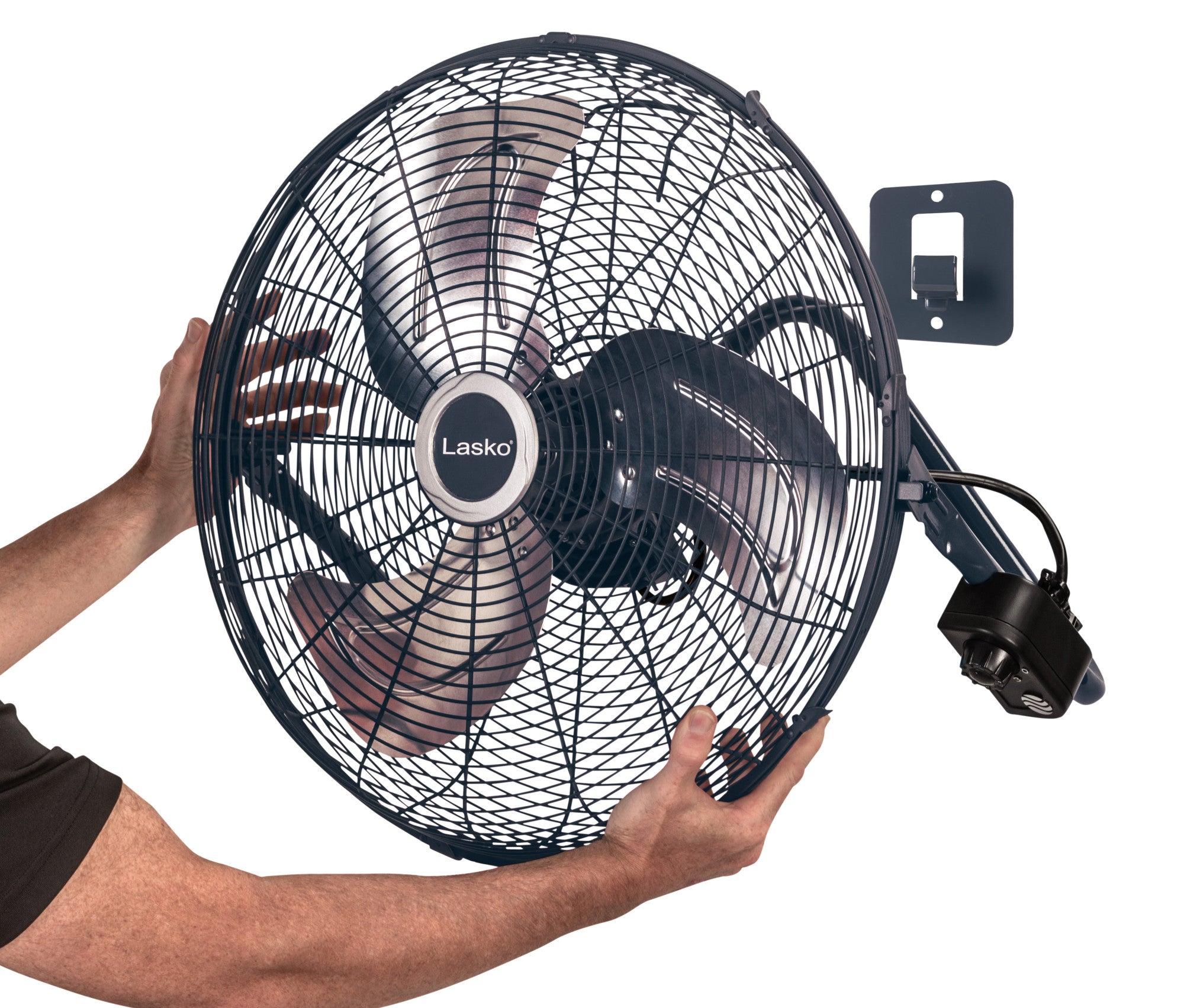 Lasko 20 High Velocity Floor Fan: Wall Mount. 3-Speed. Pivoting. Gray - Image 4