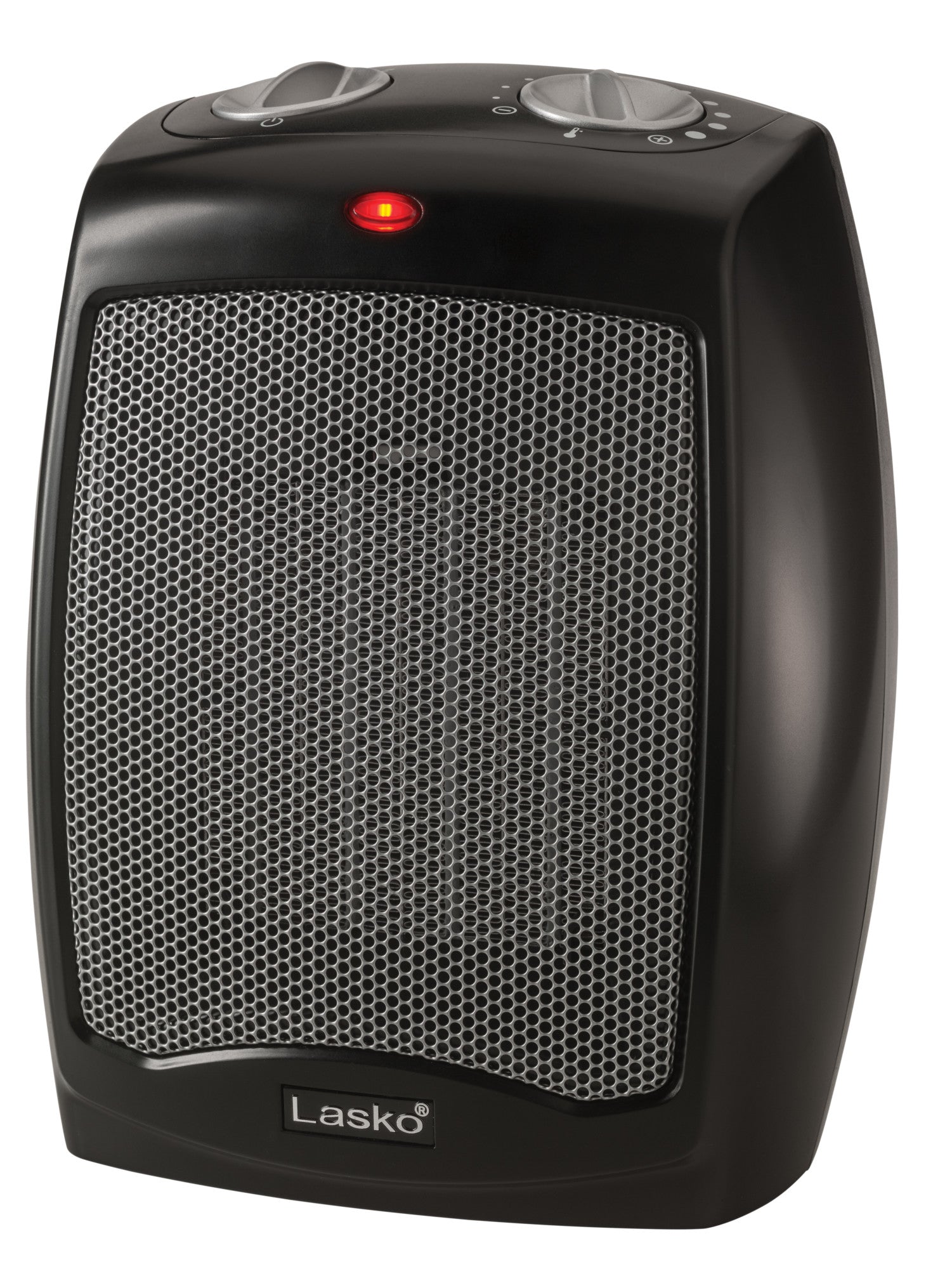 Lasko 9 Ceramic Space Heater: Overheat Protection. 2 Heat Settings. Thermostat. Black