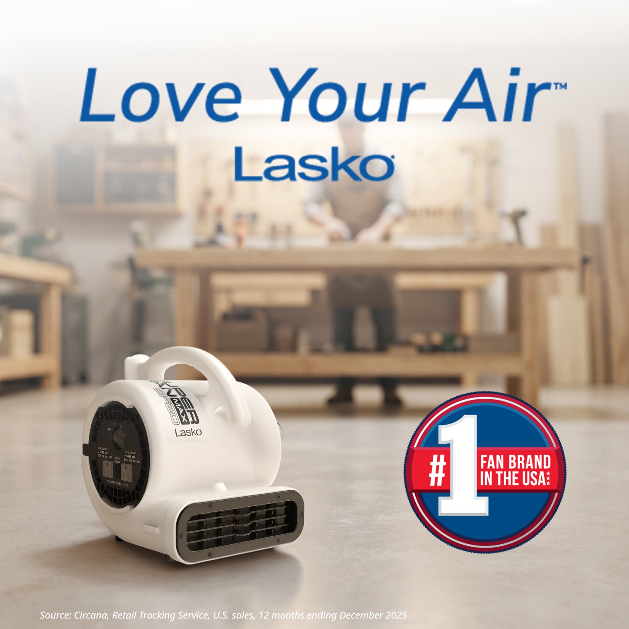 Lasko Super Fan Max 13 Air Mover Fan: 4-Speed. High Velocity. 2 Outlets. White - Image 8