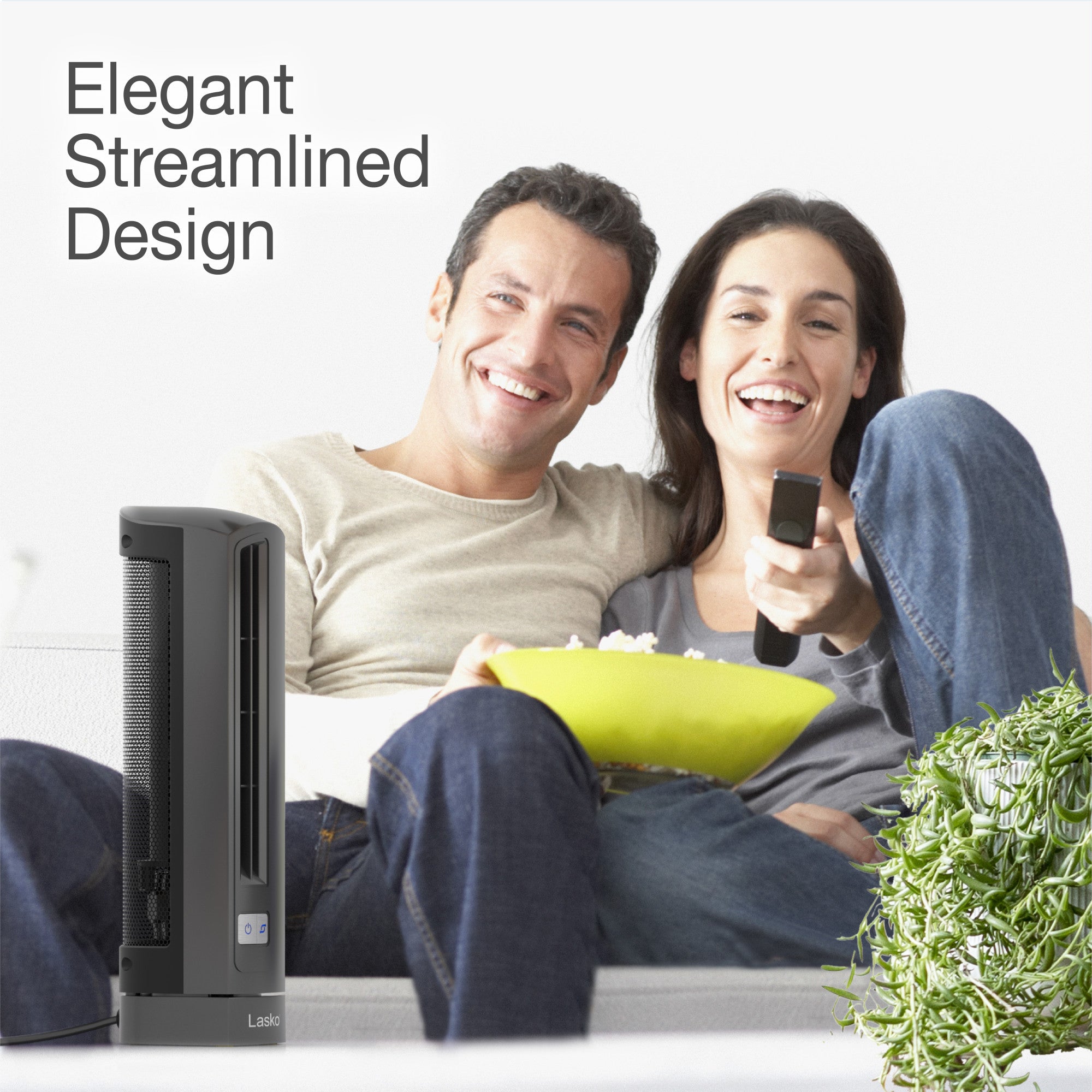 Lasko Air Stik 14 Ultra Slim Table Fan: Oscillating. 2-Speed. Gray - Image 3