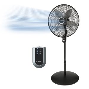 Lasko 20 Pedestal Fan: Oscillating. 4-Speed. Remote. Timer. Black