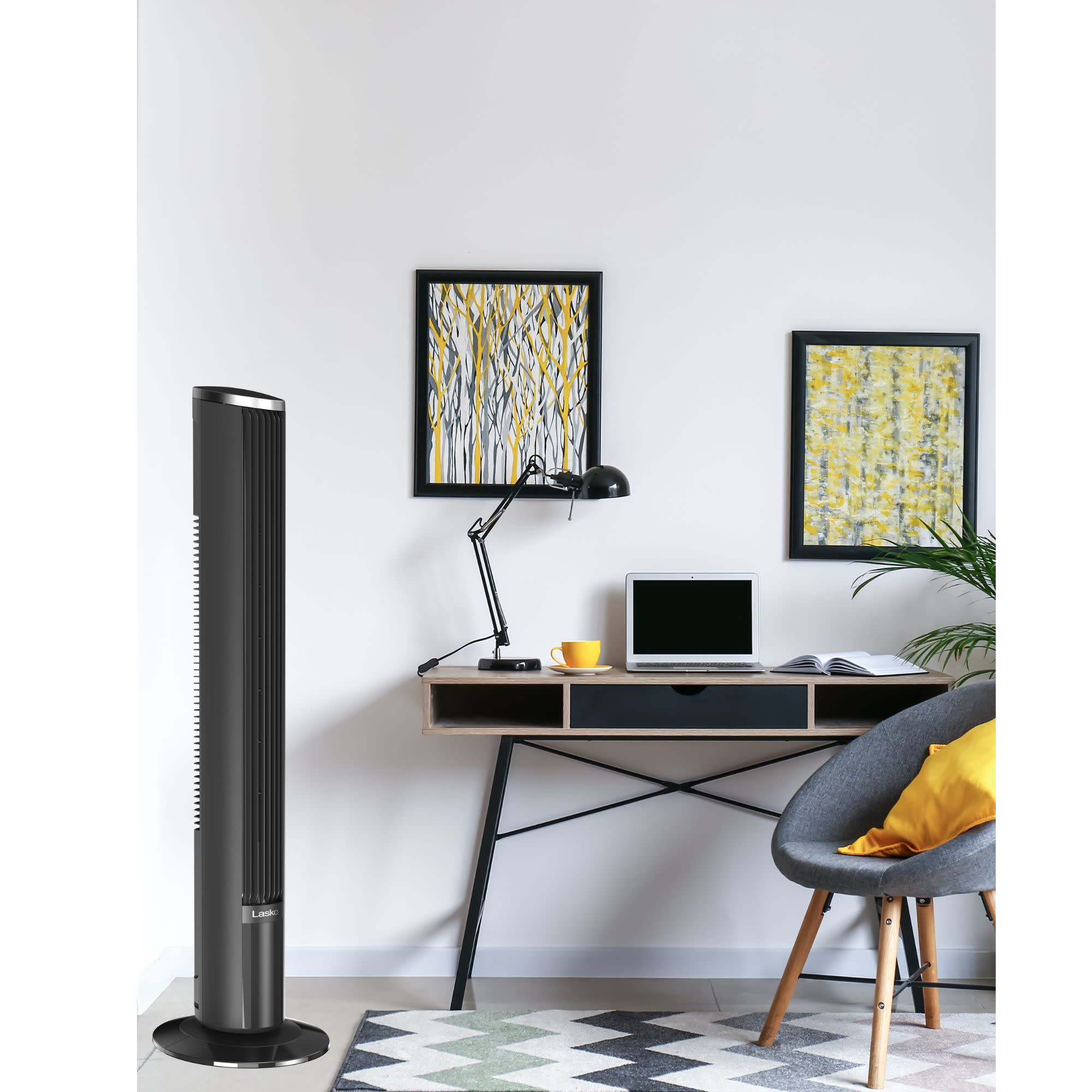 Lasko 42 DC Tower Fan: Oscillating. 12-Speed. Remote. Timer. Black - Image 18