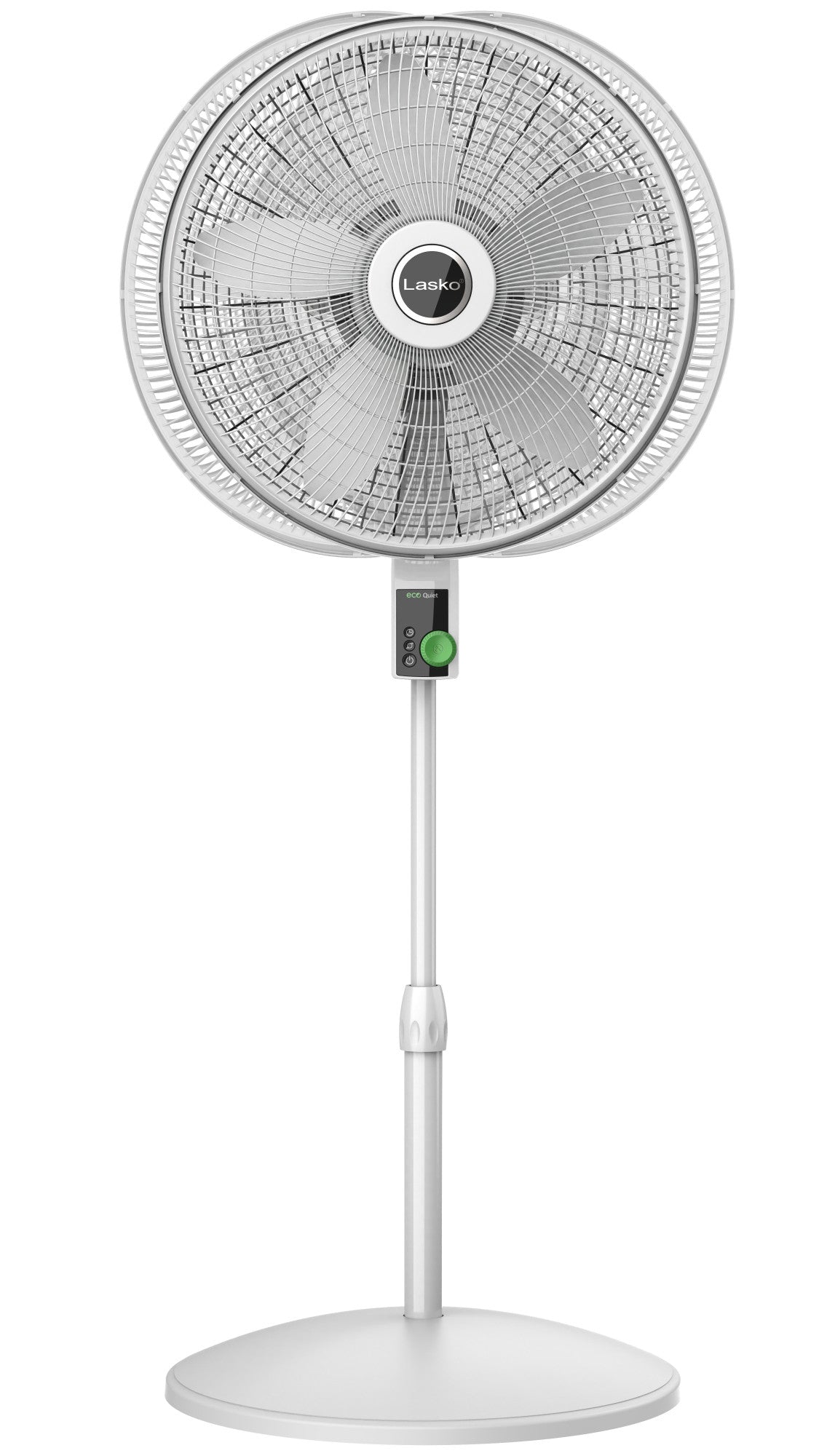 Lasko EcoQuiet 18 DC Pedestal Fan: Oscillating. 12-Speed. Remote. White - Image 10