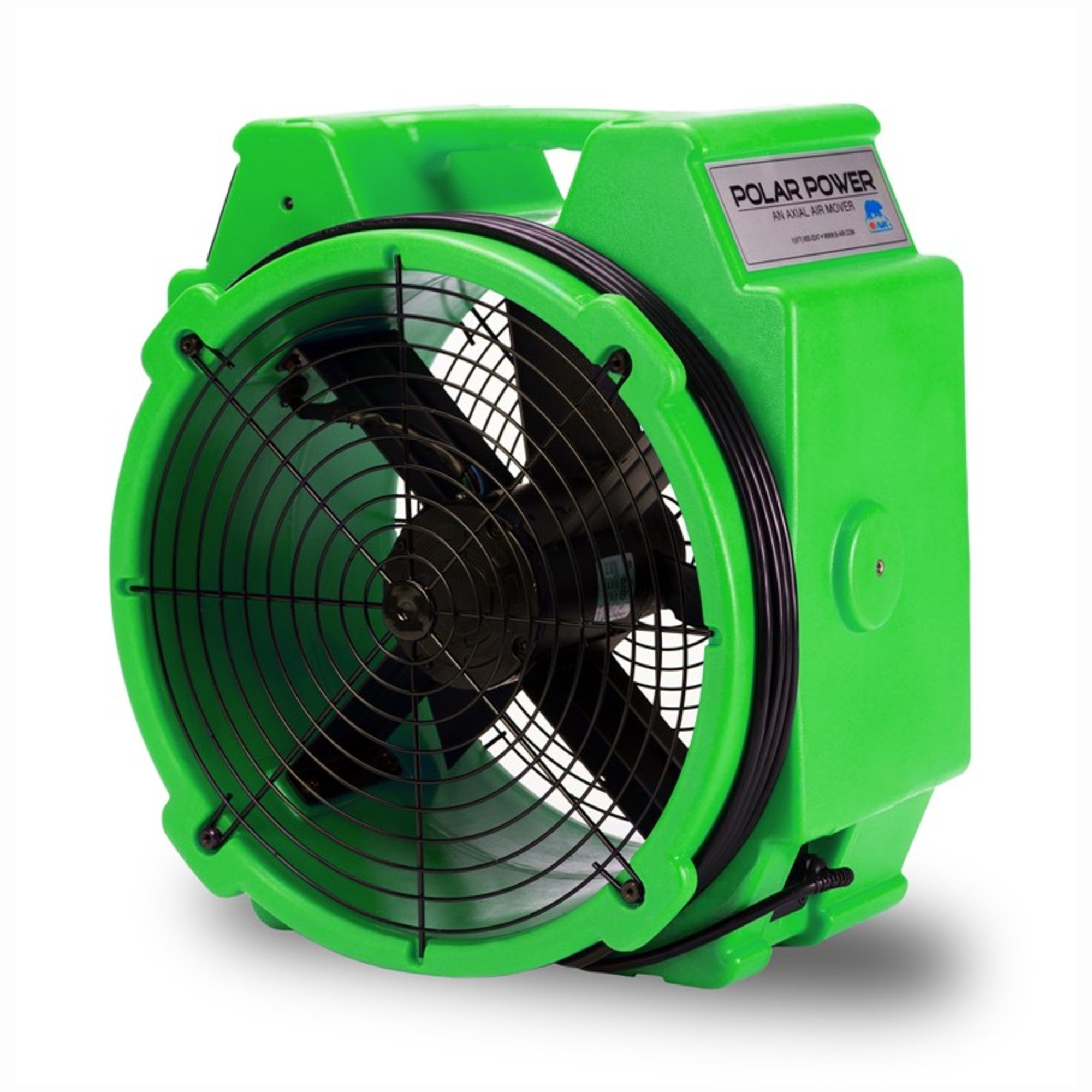 B-Air 1/4 HP Axial Air Mover & Blower Fan: 3300CFM. 2-speed. GFCI. 25' cord. green