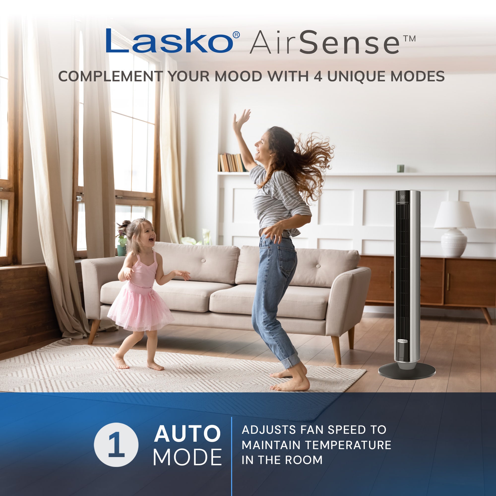 Lasko 40 DC Tower Fan: Oscillating. 12-Speed. Remote. Timer. Black - Image 5