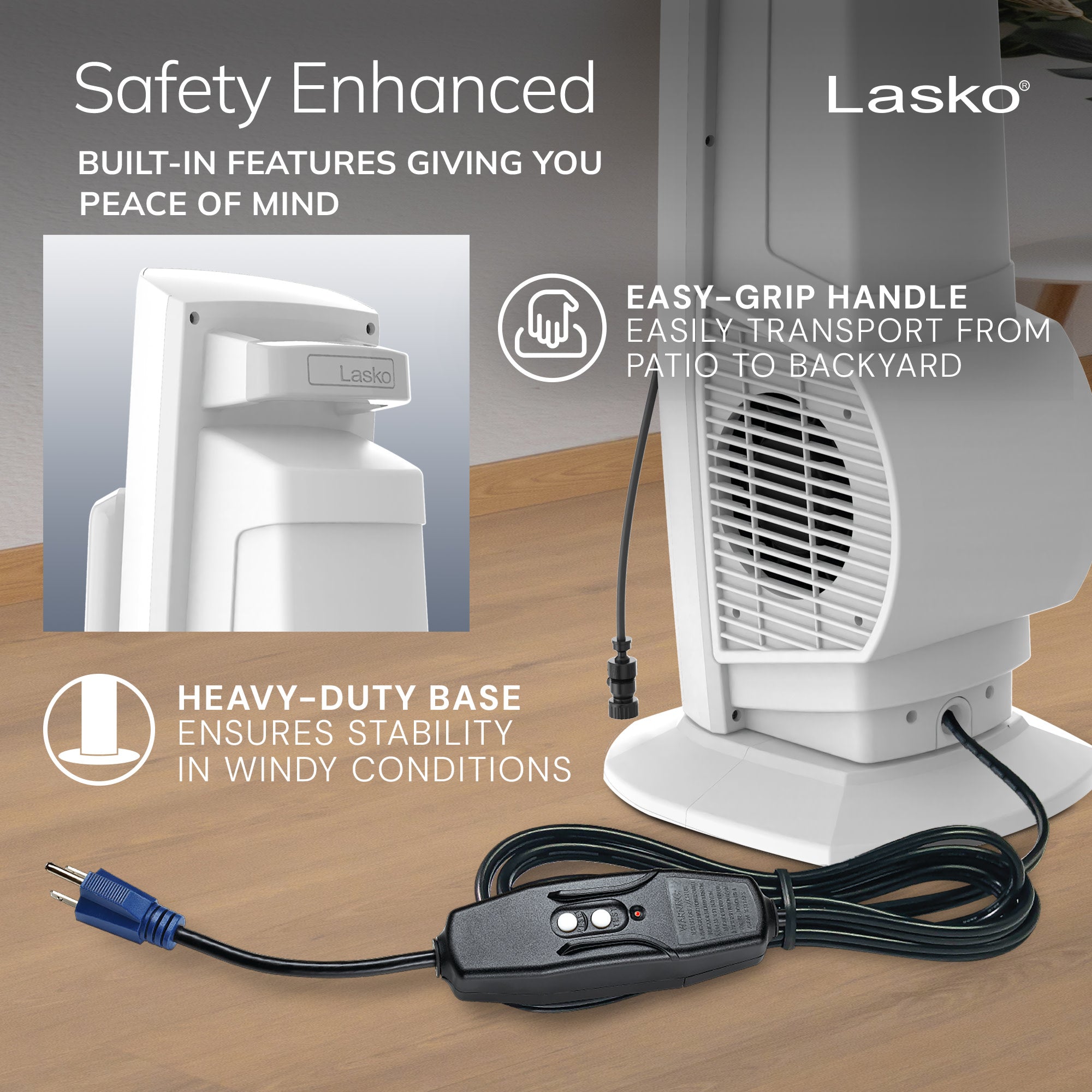 Lasko Misto 42 Outdoor Misting Tower Fan: Oscillating. 4-Speed. White - Image 7