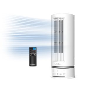 Lasko StealthBreeze 15 DC Table Fan: Oscillating. 12-Speed. 15?? Tilt. Remote. White