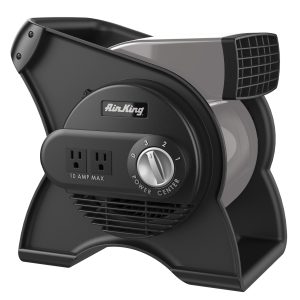 Air King 1/16 HP 11 Air Mover Blower Fan: 3-Speed. High Velocity. 2 Outlets. Pivoting. Black