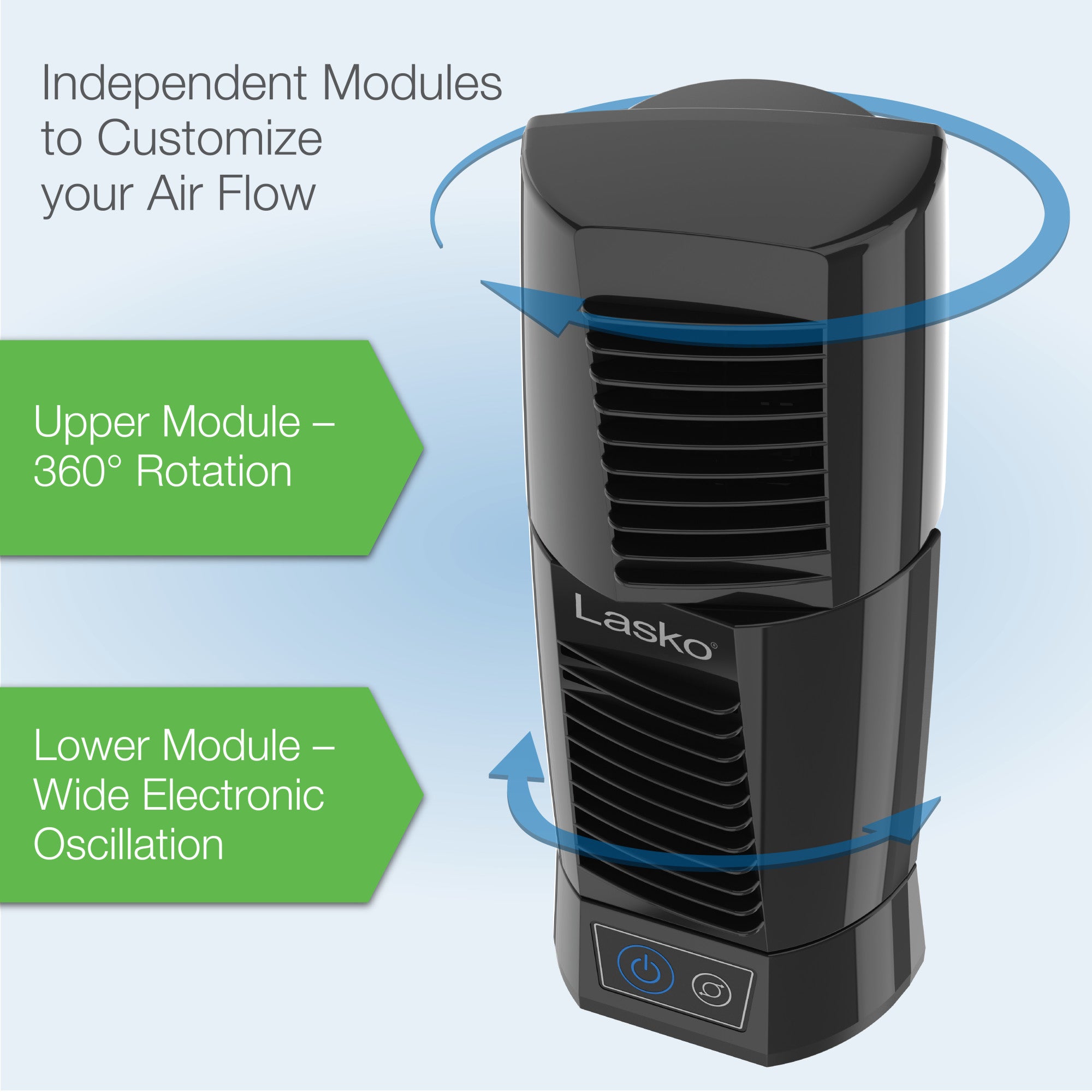 Lasko Wind Tower 12 Table Fan: Oscillating. 2-Speed. Pivoting. Black - Image 9