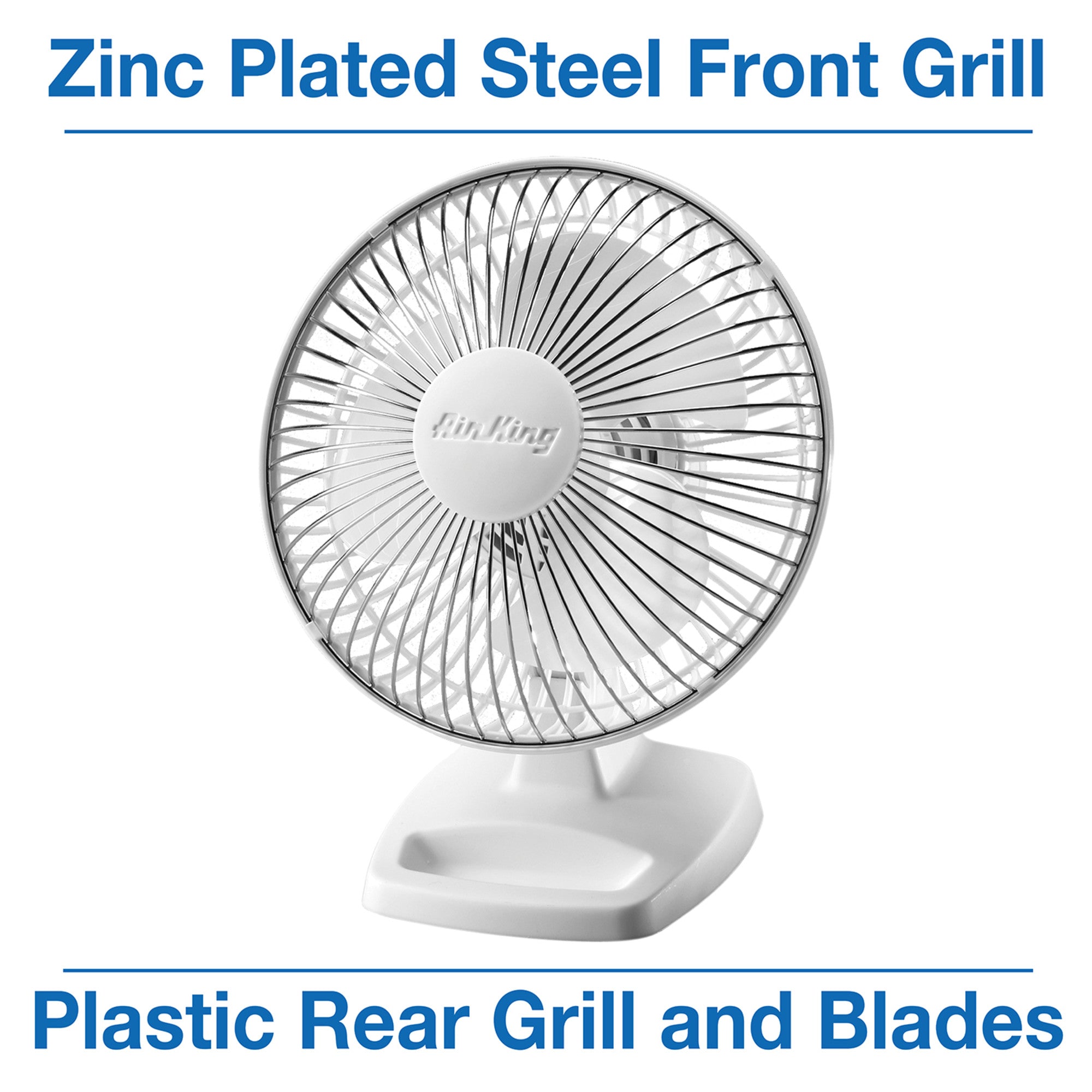 Air King 6 Commercial Grade Table Fan: 2-Speed. Tilting Head. Storage Tray. White - Image 6