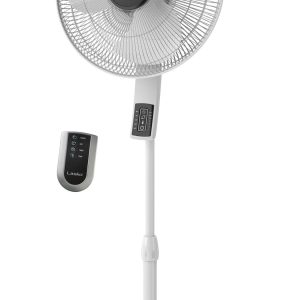 Lasko 16 Pedestal Fan: Oscillating. 4-Speed. Remote. Timer. Thermostat. White