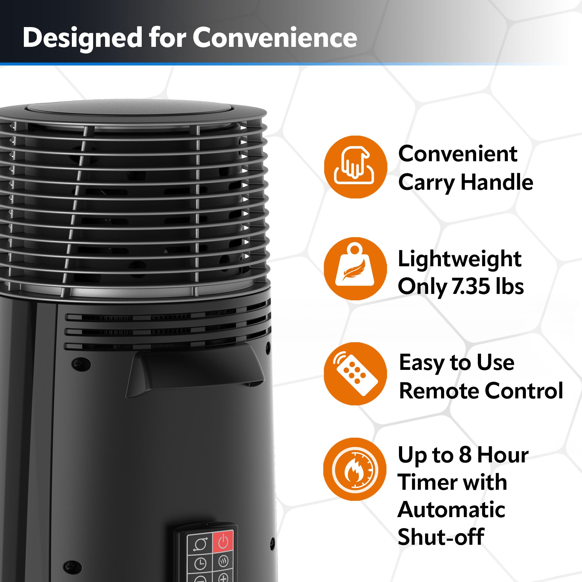 Lasko 24 Full-Circle Ceramic Tower Space Heater: Oscillating. 3 Heat Settings. Remote. Timer. Tip-Over Switch. Thermostat. Black - Image 6
