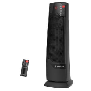 Lasko 22 Ceramic Tower Space Heater: Oscillating. 2 Heat Settings. Remote. Timer. Thermostat. Black