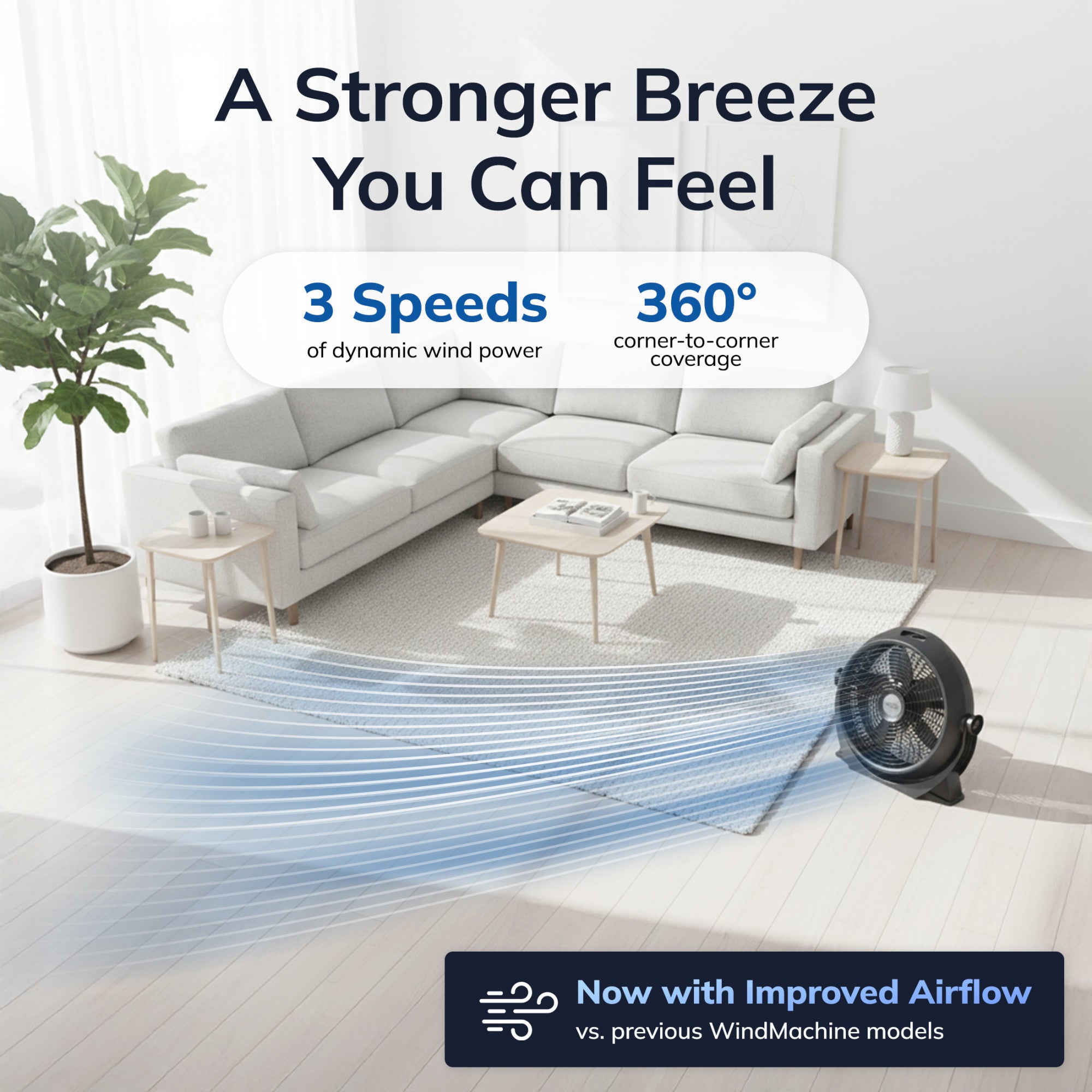 Lasko Wind Machine 20 Air Circulator Fan: 3-Speed. 360° Airflow. Black - Image 3