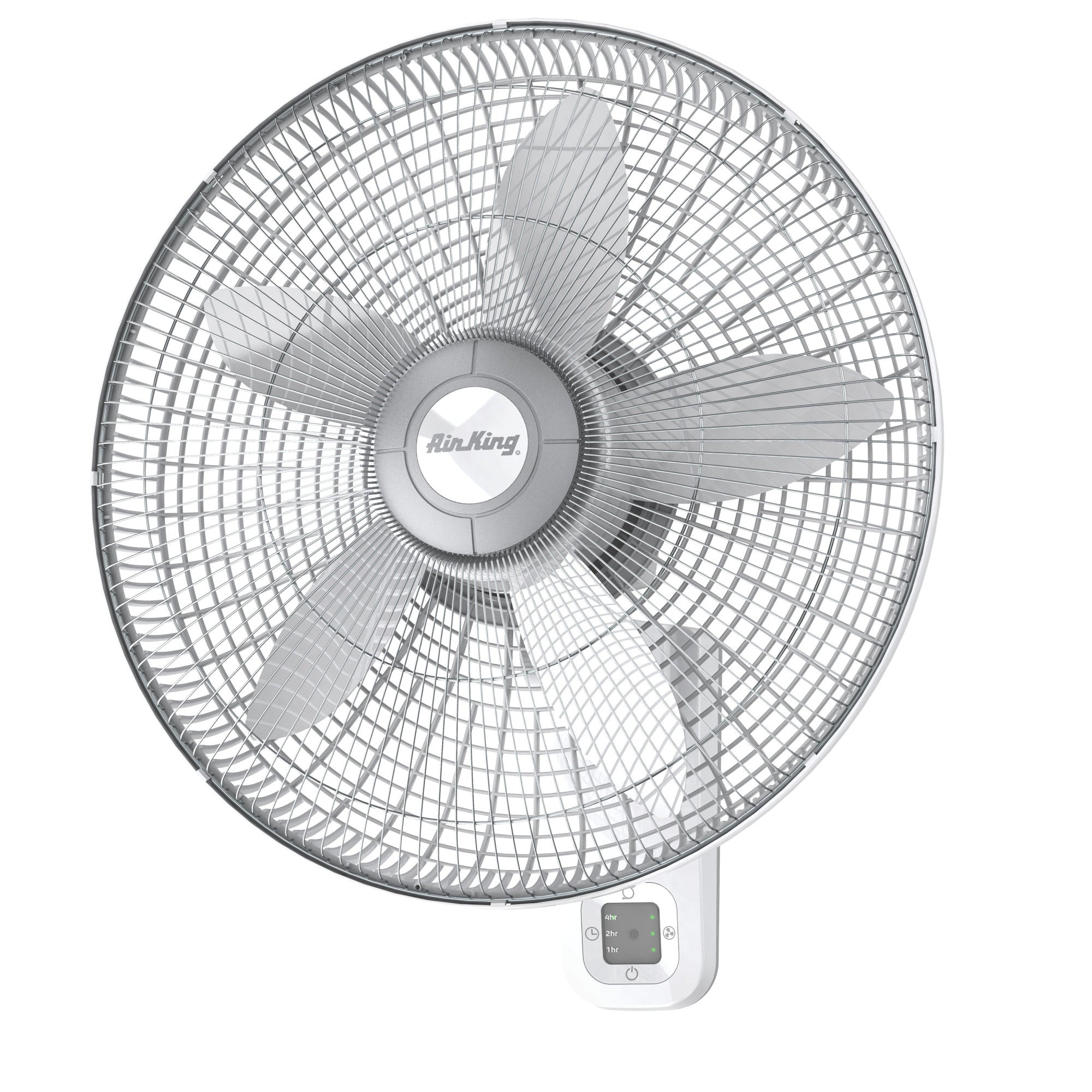 Air King 1/20 HP 18 Commercial Grade Wall Mount Fan: 3-Speed. Remote. Timer. White