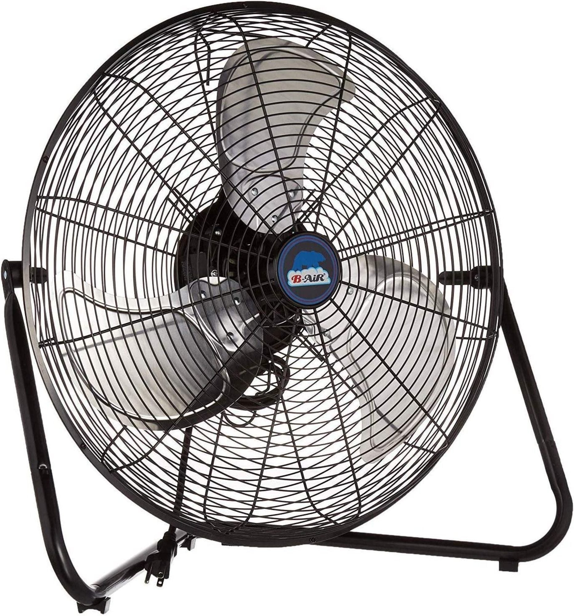 B-Air 20 High Velocity Floor Fan: wall mount. 3-speed. pivoting. black