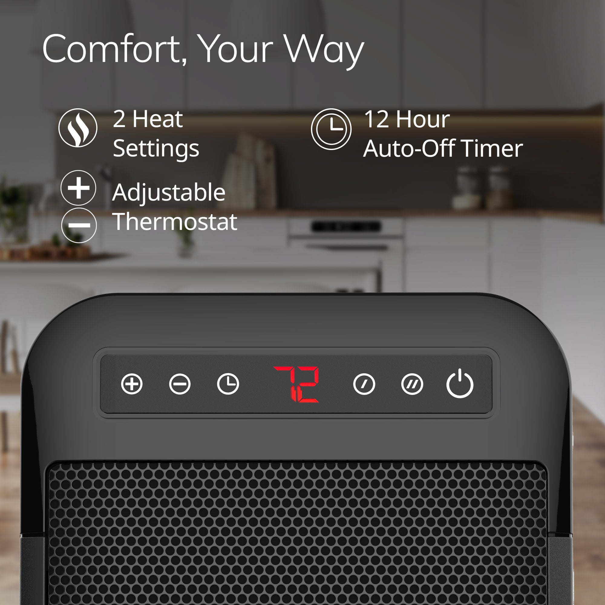 Lasko MyHeat Max 9 Ceramic Space Heater: 2 Heat Settings. Timer. Thermostat. Black - Image 5