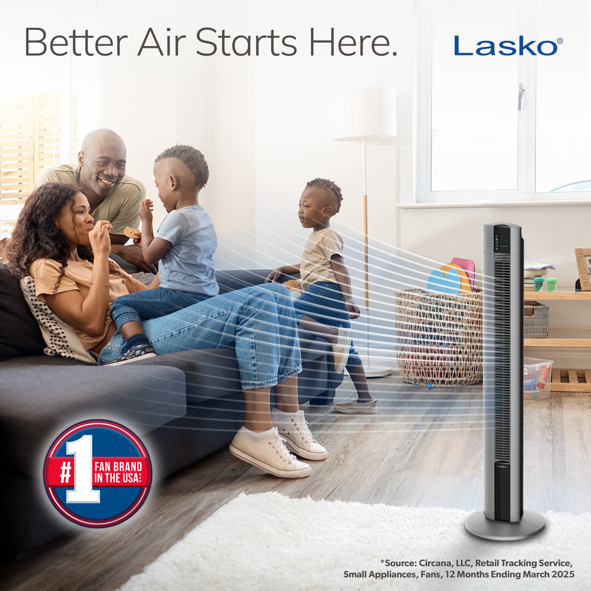Lasko 48 Tower Fan: Oscillating. 3-Speed. Remote. Timer. Gray - Image 2