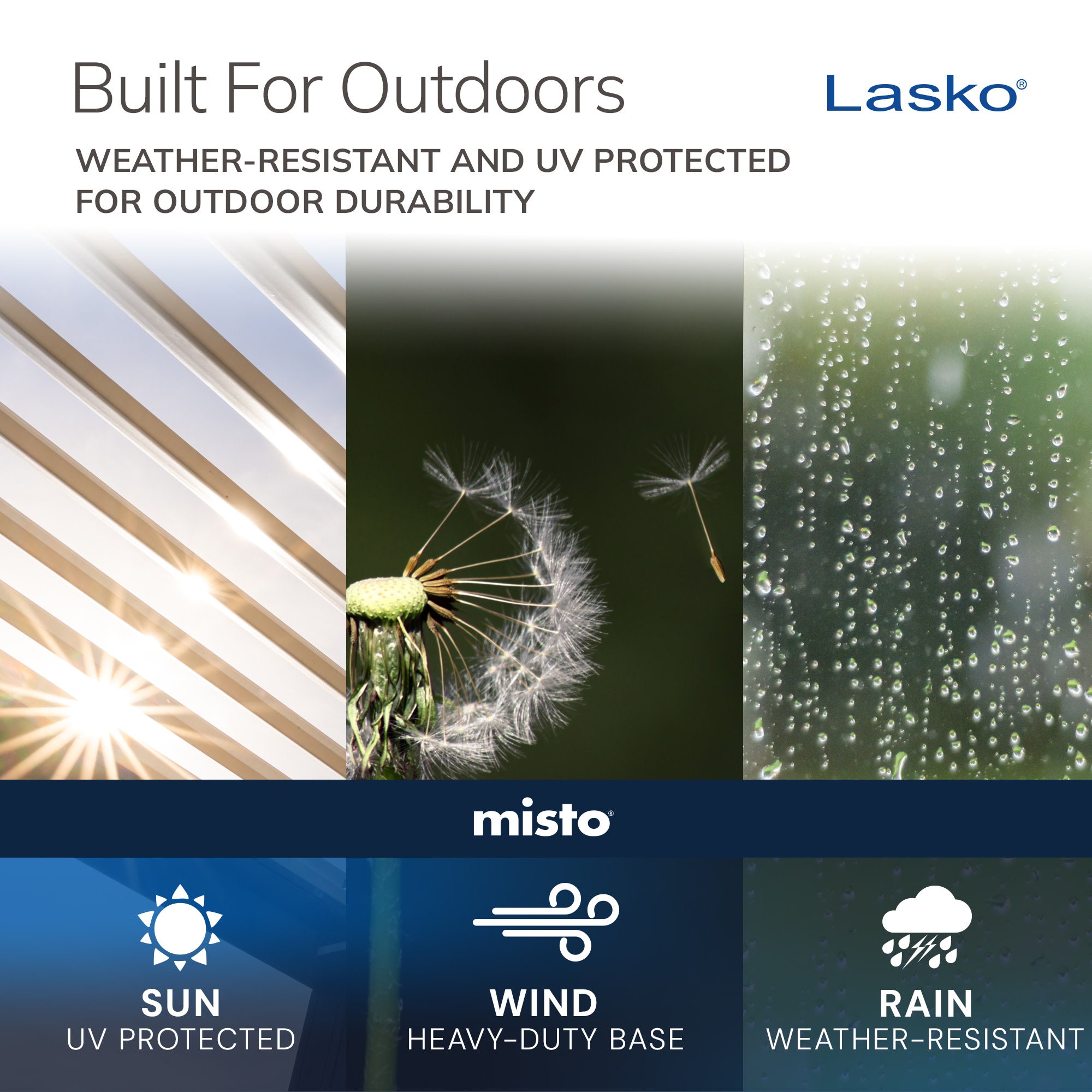 Lasko Misto 42 Outdoor Misting Tower Fan: Oscillating. 4-Speed. White - Image 3