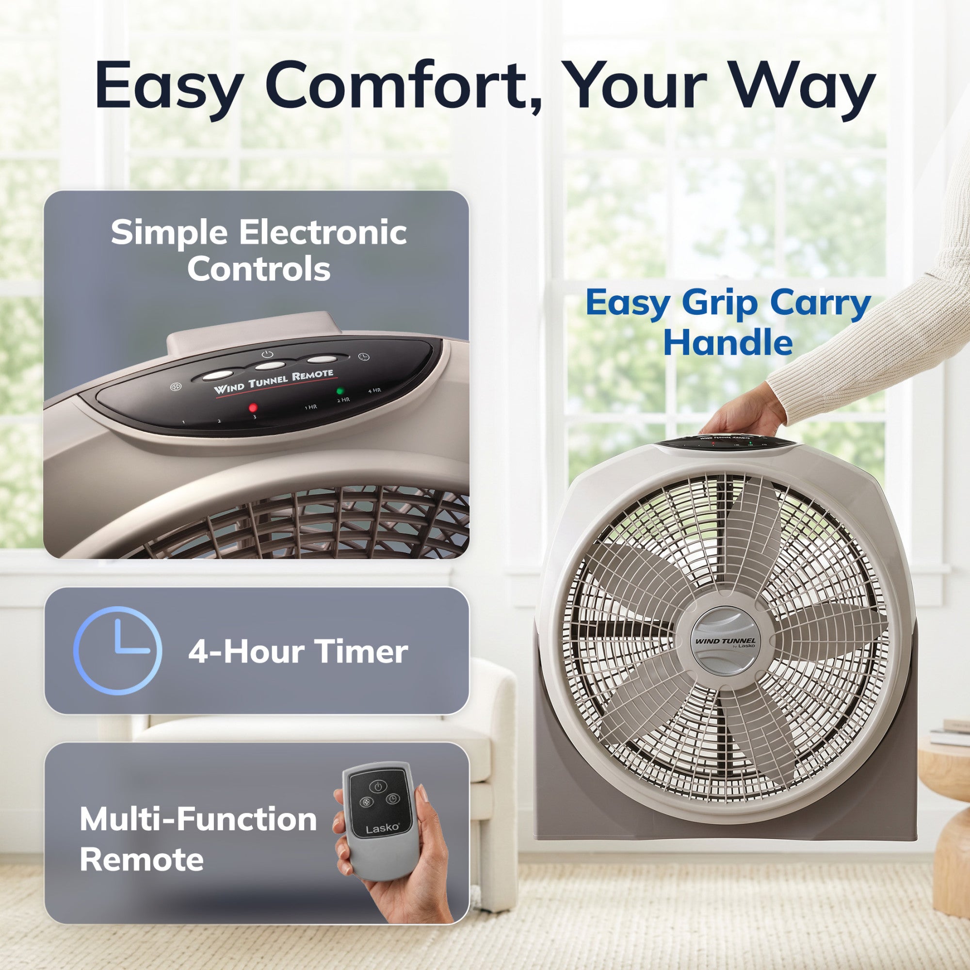 Lasko 20 Air Circulator Fan: Wall Mount. 3-Speed. Remote. Timer. Tan - Image 6