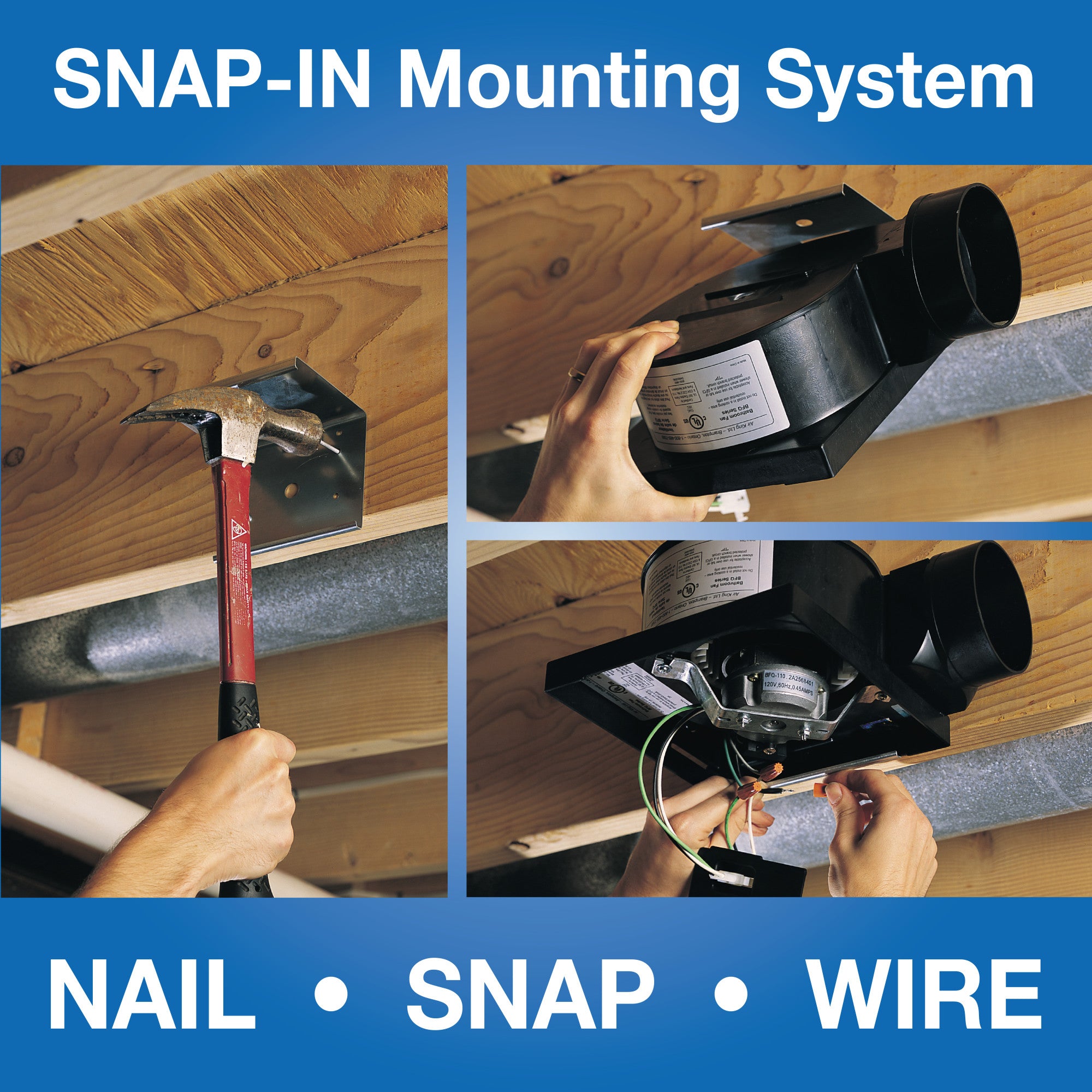 Air King 50 CFM Snap-In Exhaust Fan (ENERGY STAR Certified. ceiling mounted. light. white) - Image 4