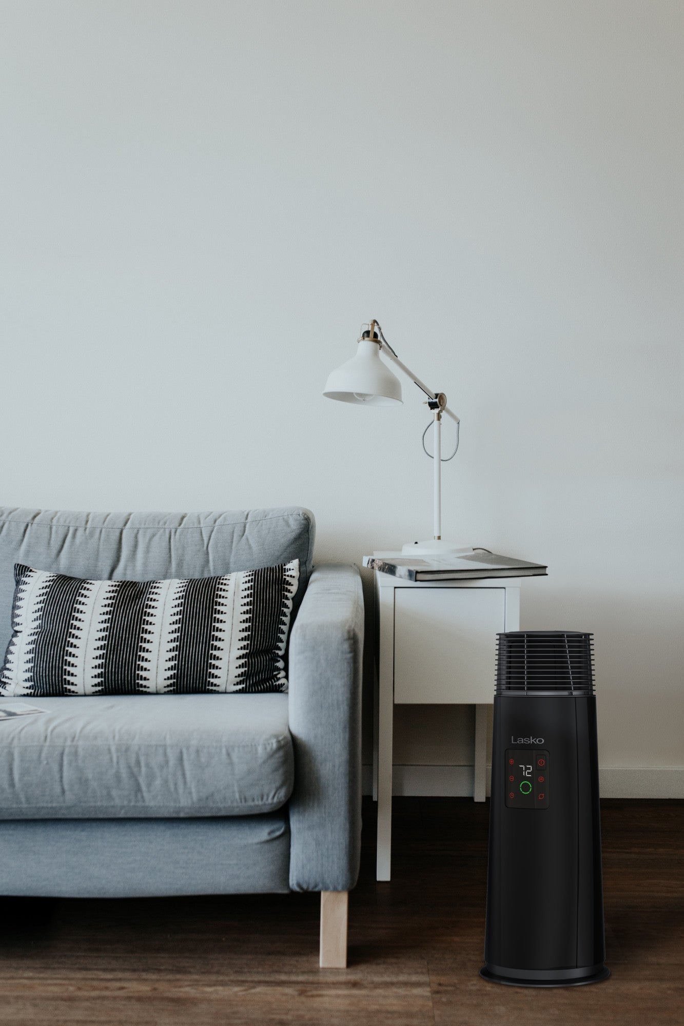 Lasko 24 Full-Circle Ceramic Tower Space Heater: Oscillating. 3 Heat Settings. Remote. Timer. Tip-Over Switch. Thermostat. Black - Image 13