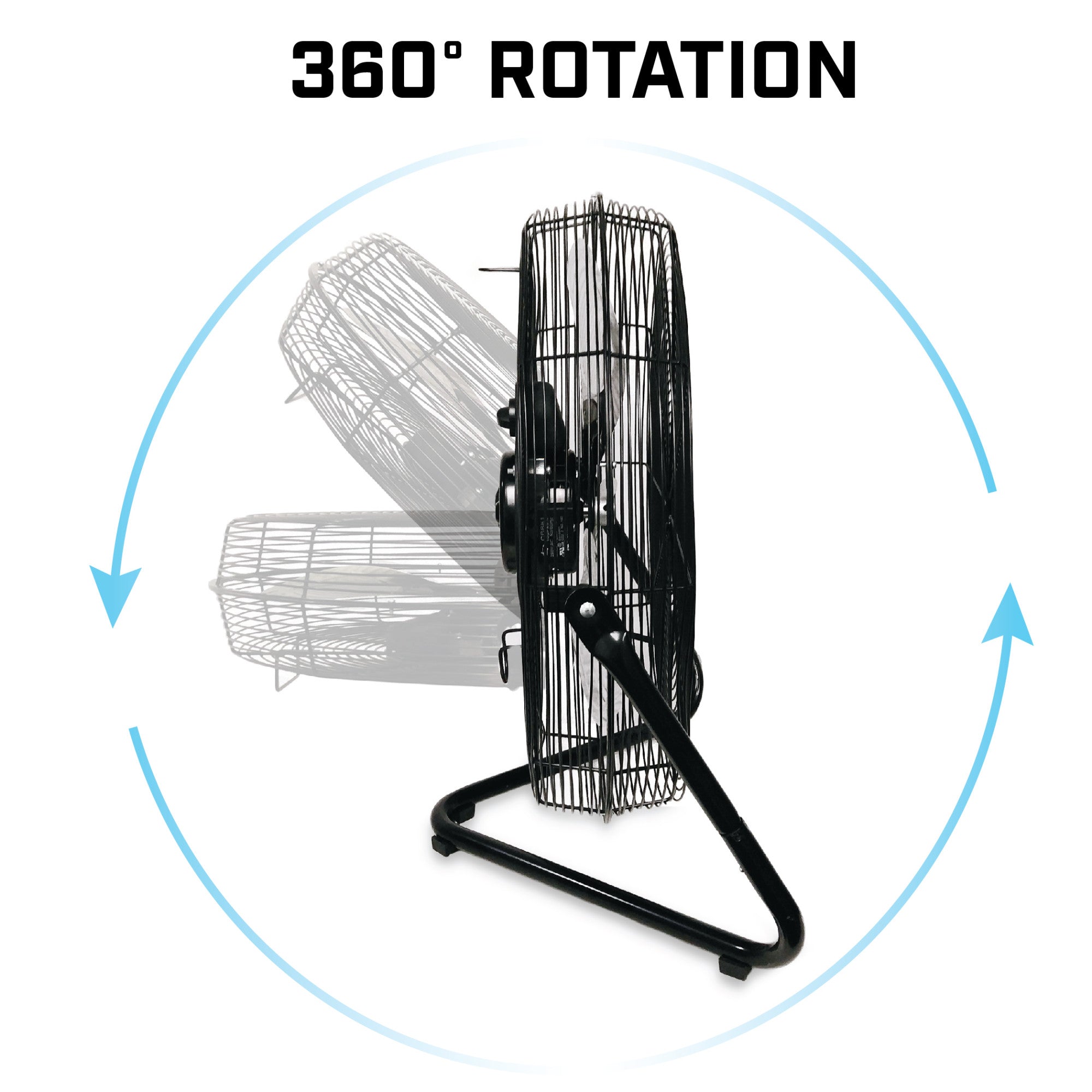 B-Air 20 High Velocity Floor Fan: wall mount. 3-speed. pivoting. black - Image 5