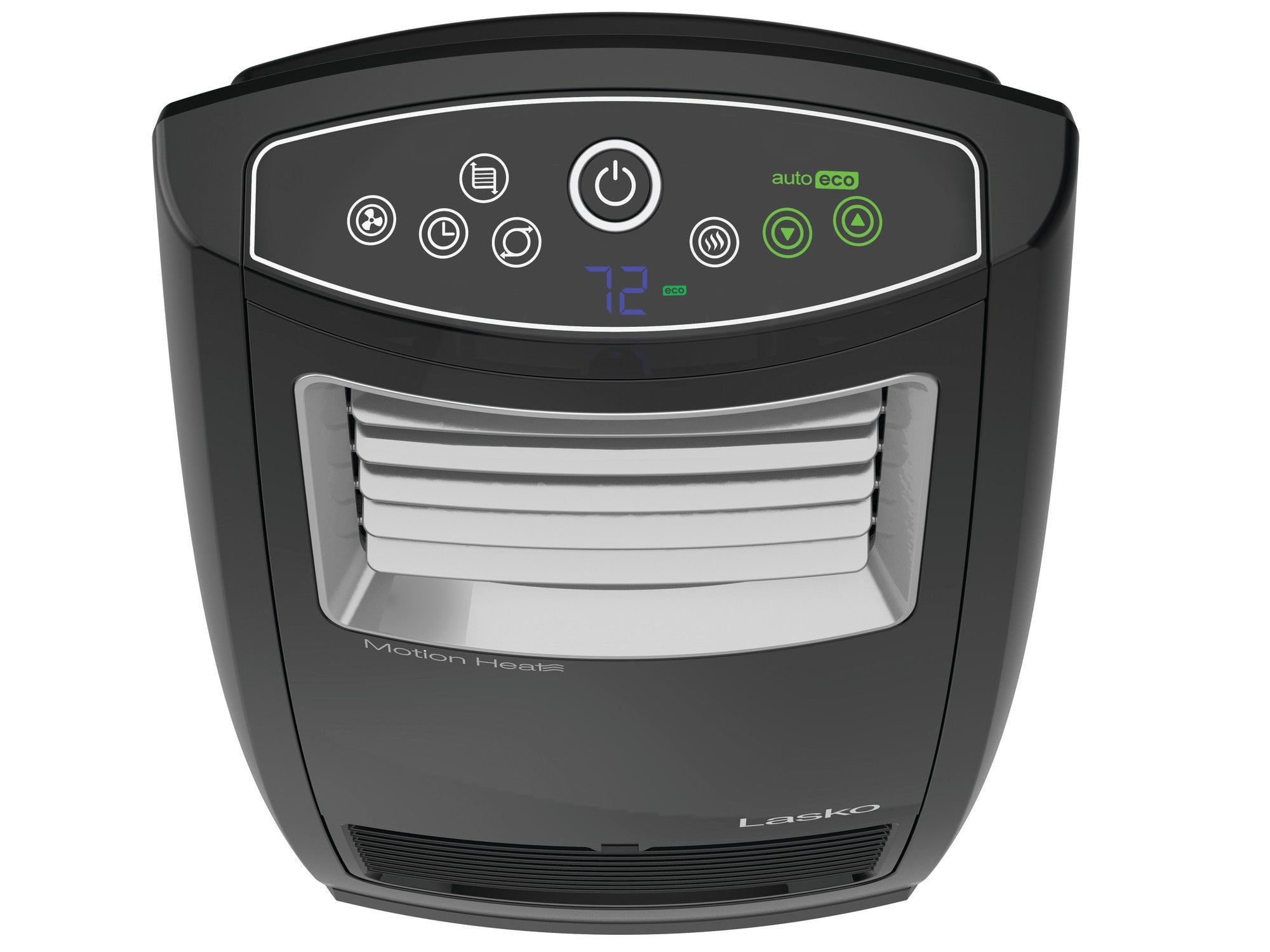 Lasko Motion Heat Plus 23 Ceramic Console Space Heater: Oscillating. 3 Heat Settings. Remote. Timer. Tip-Over Switch. Adjustable Louvers. Thermostat. Black - Image 9