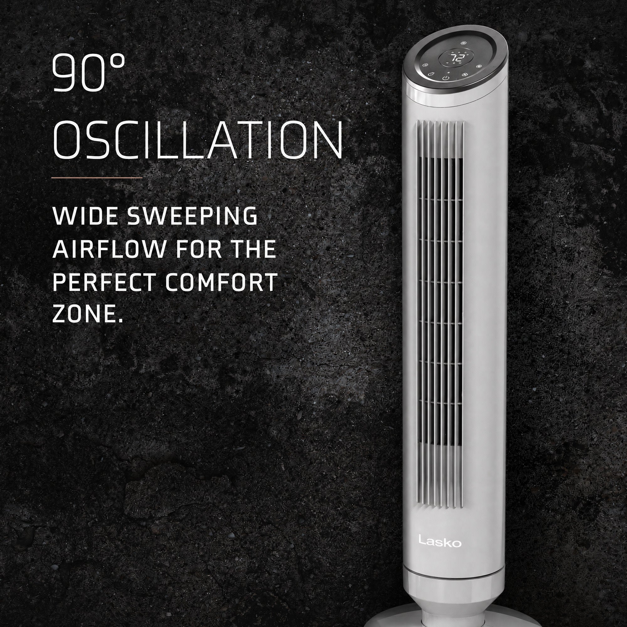 Lasko Ascend 36 Tower Fan: Oscillating. 4-Speed. Remote. Timer. Gray - Image 5