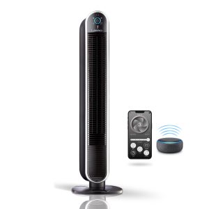 Lasko 40 Smart Tower Fan: Oscillating. 5-Speed. Timer. Wi-Fi. Black