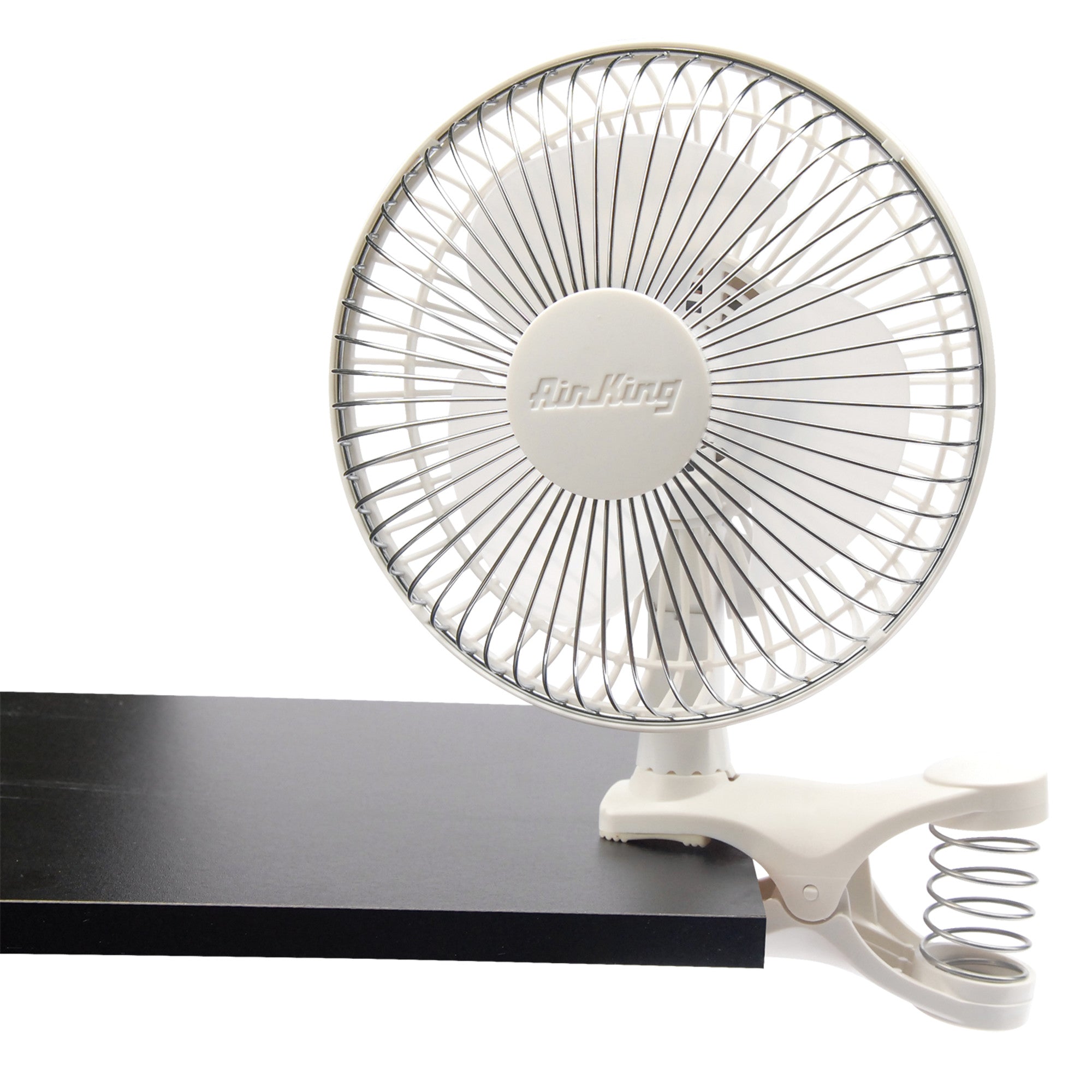 Air King 6 Commercial Grade Clip-On Fan: 2-Speed. Pivoting. White