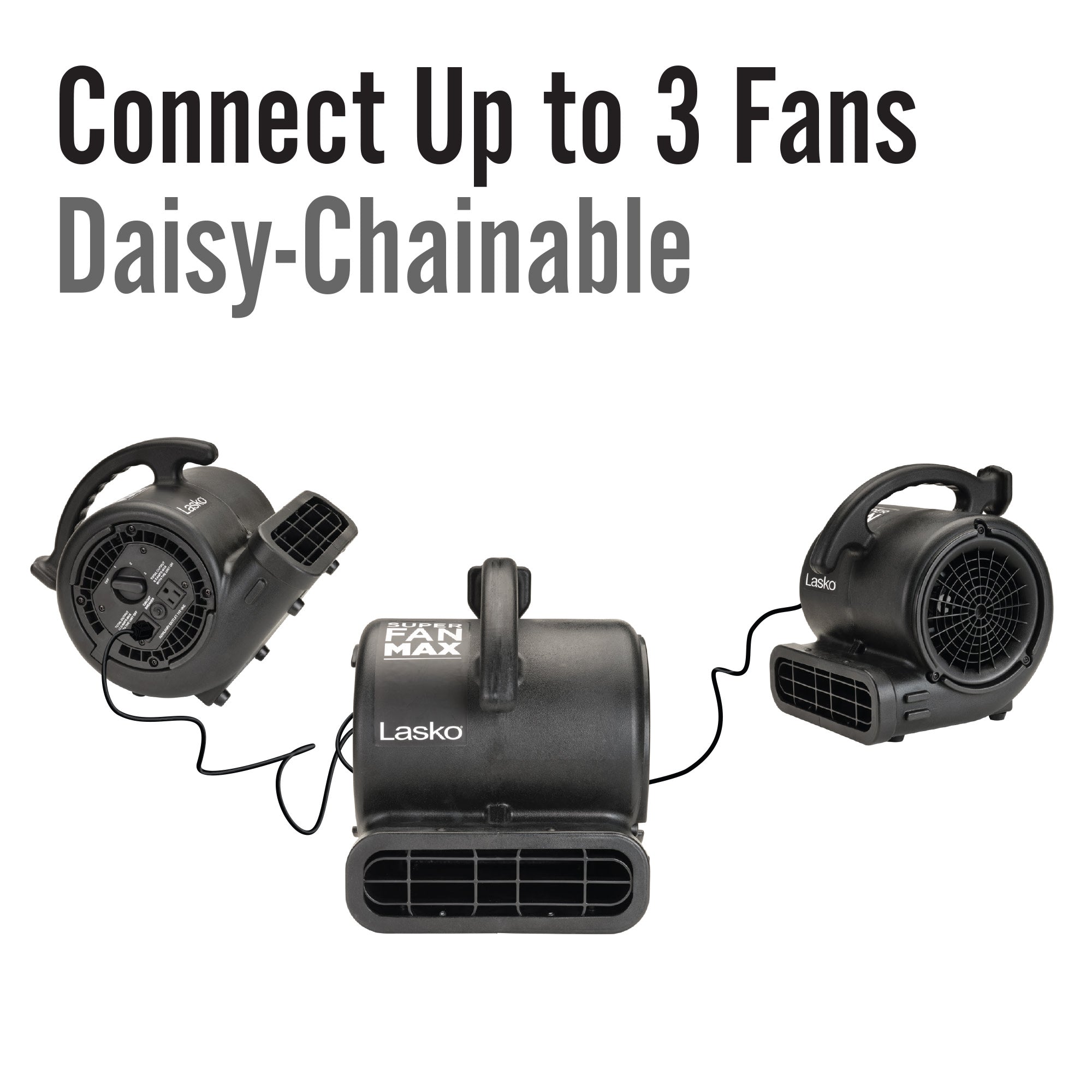 Lasko Super Fan Max 13 Air Mover Blower Fan: 3-Speed. High Velocity. 2 Outlets. Black - Image 5