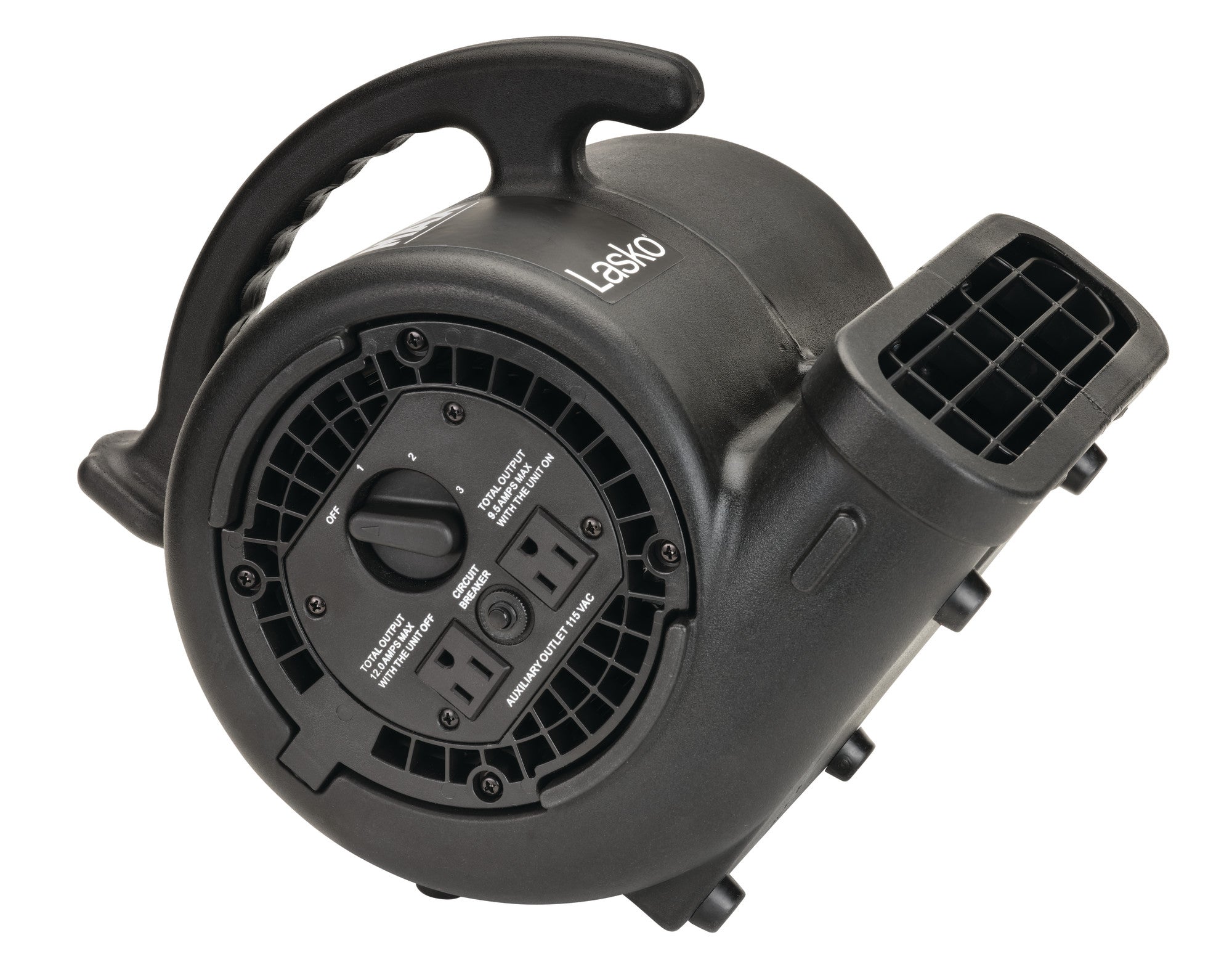 Lasko Super Fan Max 13 Air Mover Blower Fan: 3-Speed. High Velocity. 2 Outlets. Black - Image 10