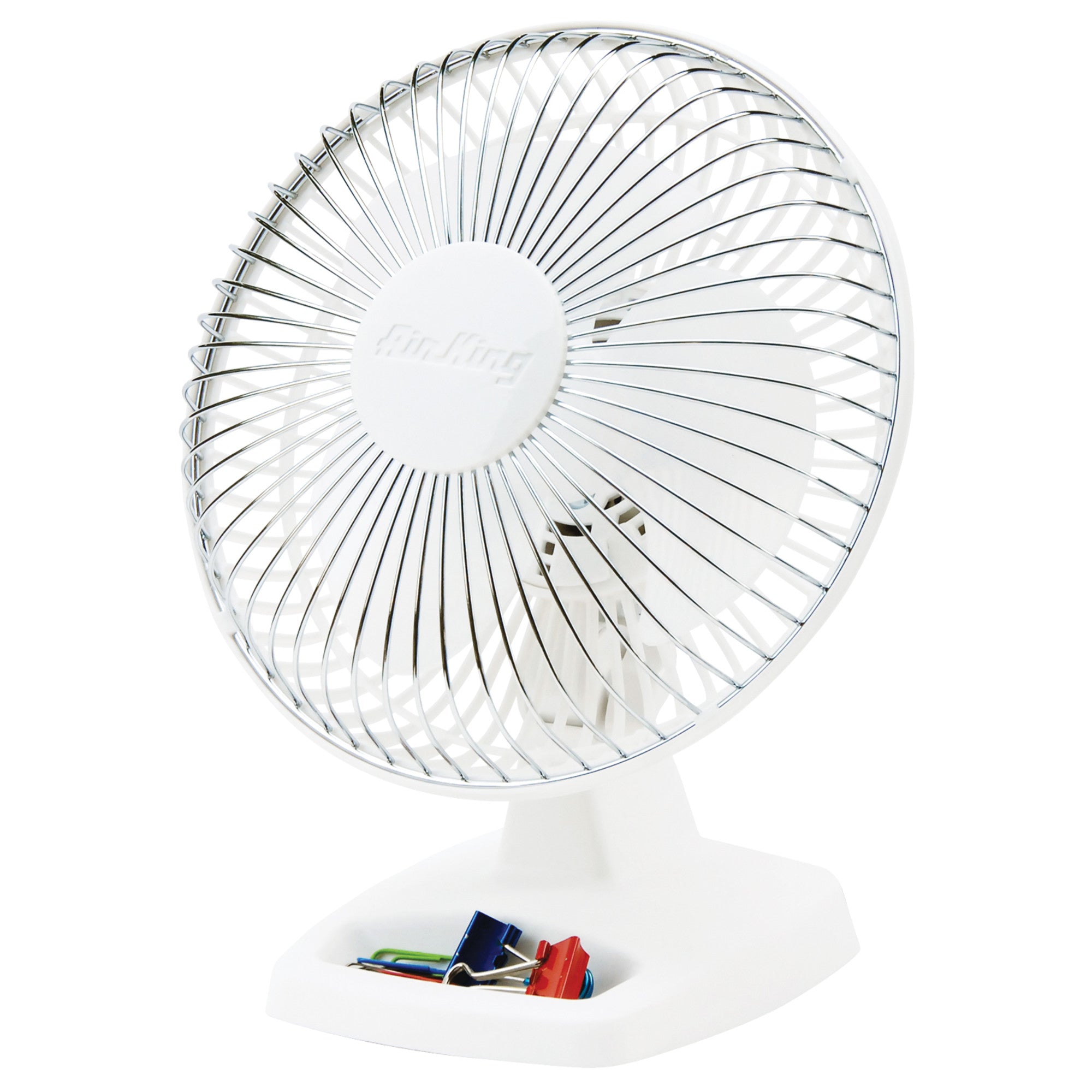 Air King 6 Commercial Grade Table Fan: 2-Speed. Tilting Head. Storage Tray. White - Image 12