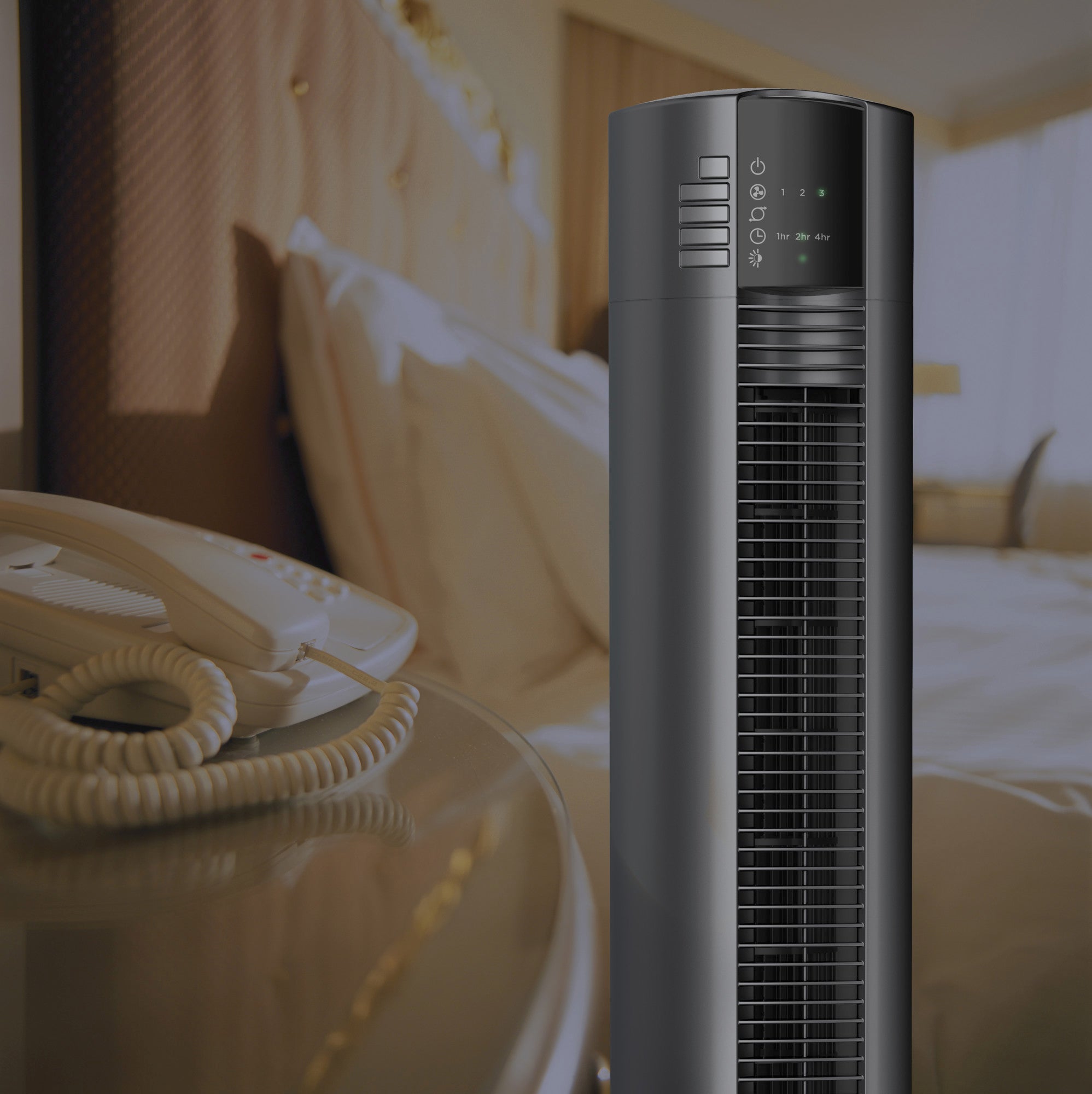 Lasko 48 Tower Fan: Oscillating. 3-Speed. Remote. Timer. Black - Image 4