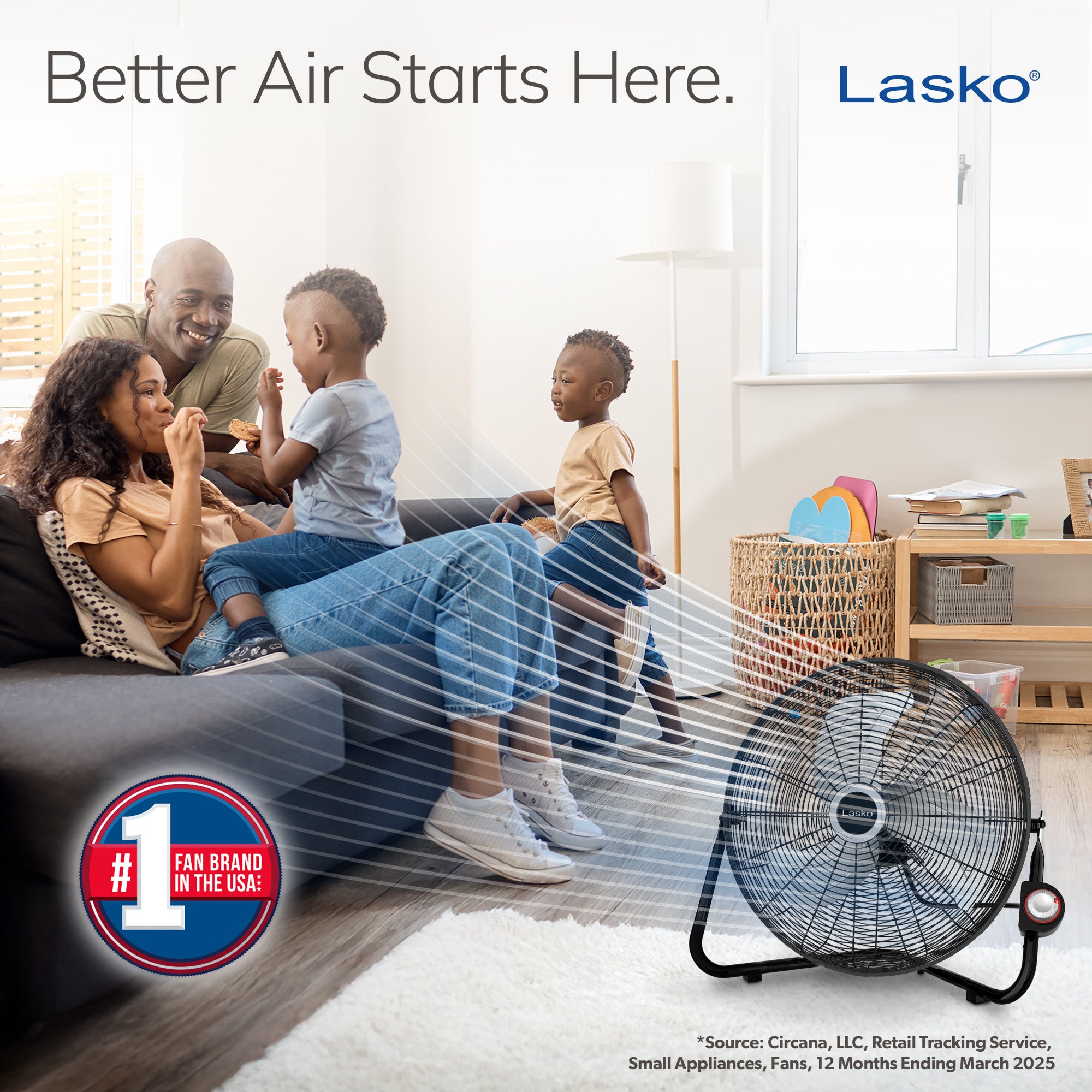 Lasko 20 High Velocity Floor Fan: Wall Mount. 3-Speed. Pivoting. Black - Image 2