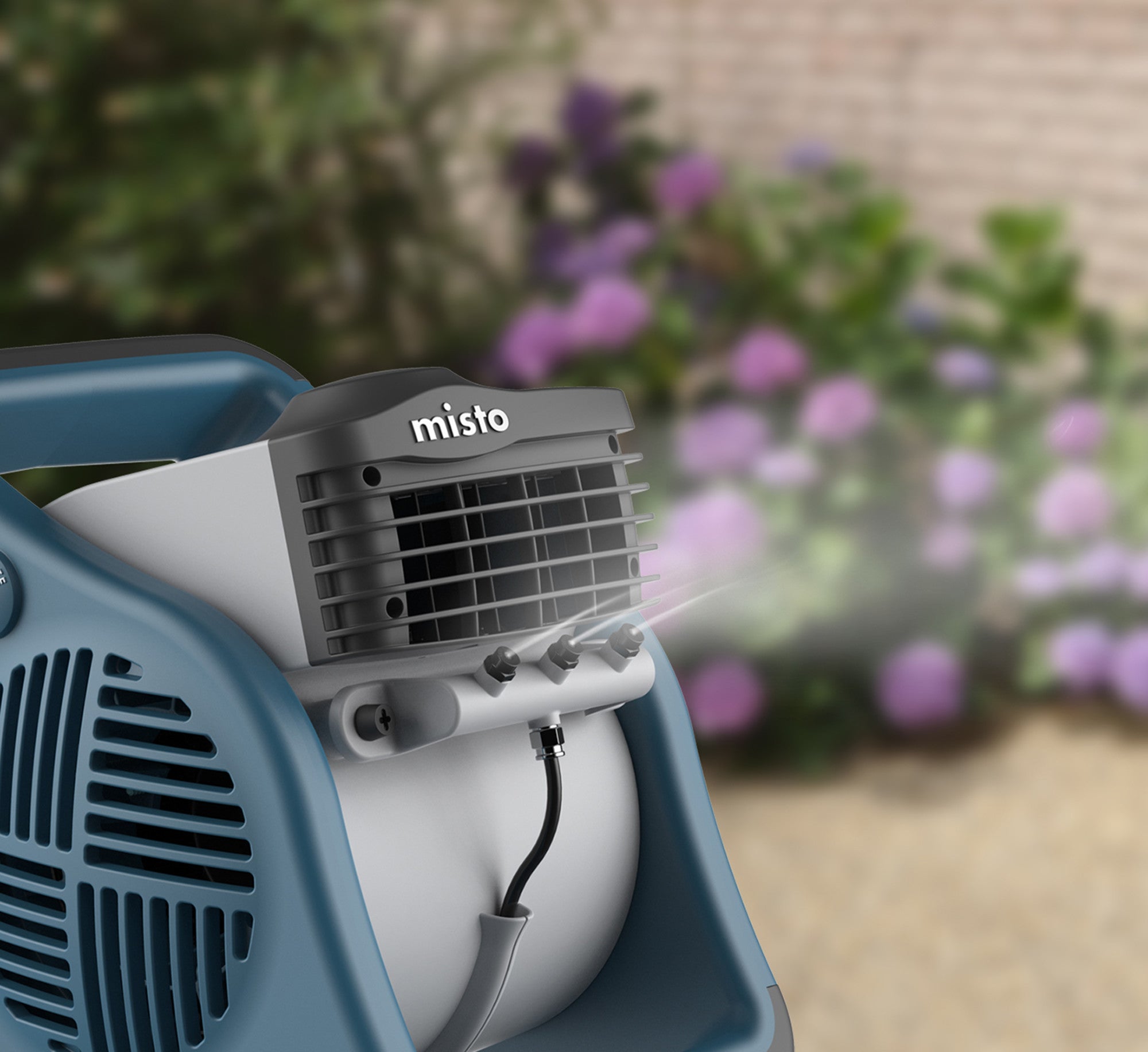 Lasko Misto 15 Outdoor Misting Fan: 3-Speed. Pivoting. Powered Louvers. Blue - Image 14