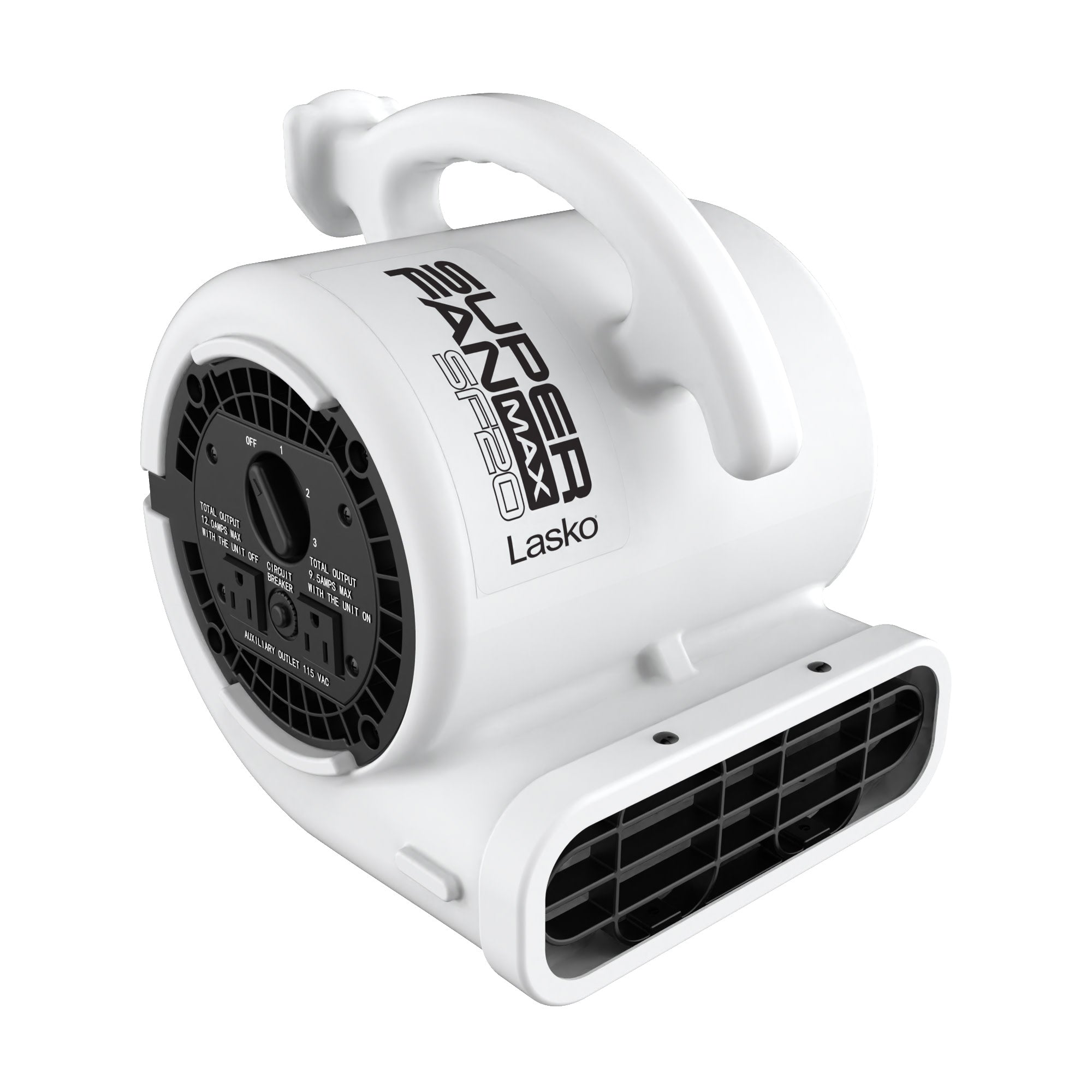Lasko Super Fan Max 13 Air Mover Blower Fan: 3-Speed. High Velocity. 2 Outlets. White - Image 6