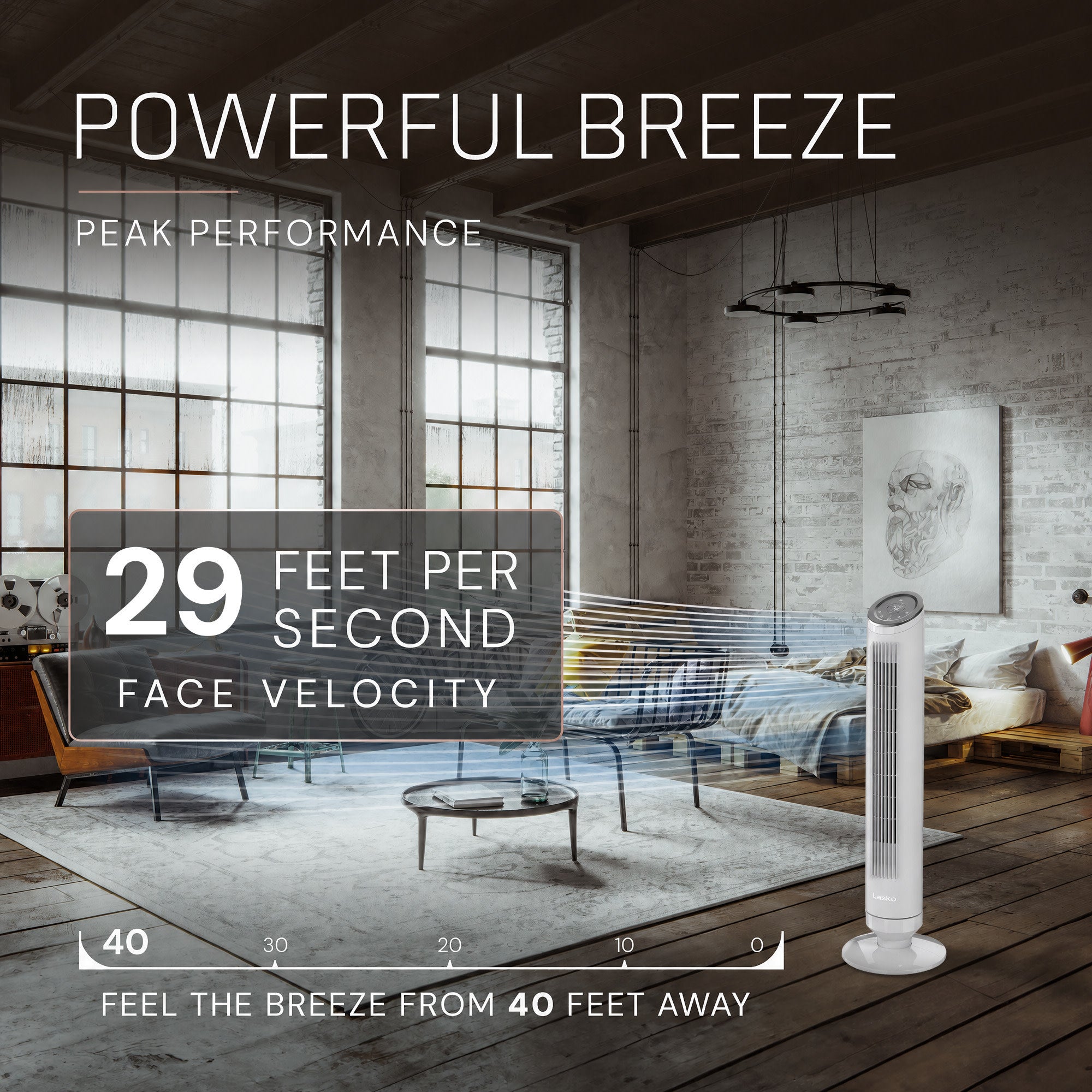 Lasko Ascend 36 Tower Fan: Oscillating. 4-Speed. Remote. Timer. Gray - Image 3