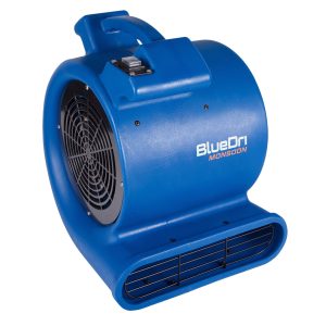BlueDri Monsoon 1/2 HP 2550 CFM Air Mover Blower Fan: 2-Speed. High Velocity. 3 Drying Angles. Cord Wrap. Blue