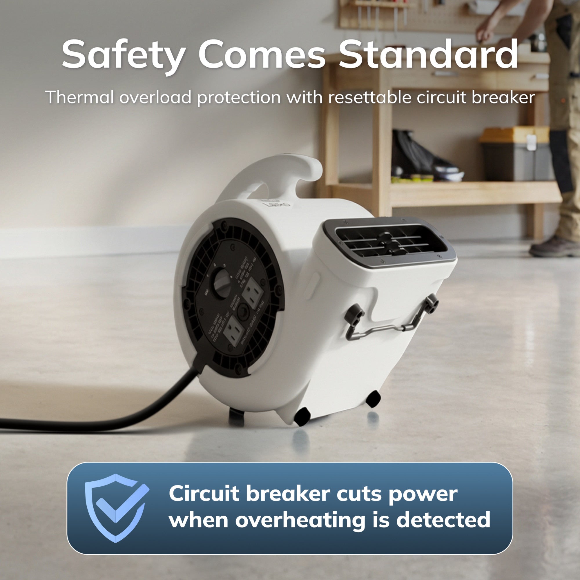 Lasko Super Fan Max 13 Air Mover Fan: 4-Speed. High Velocity. 2 Outlets. White - Image 7