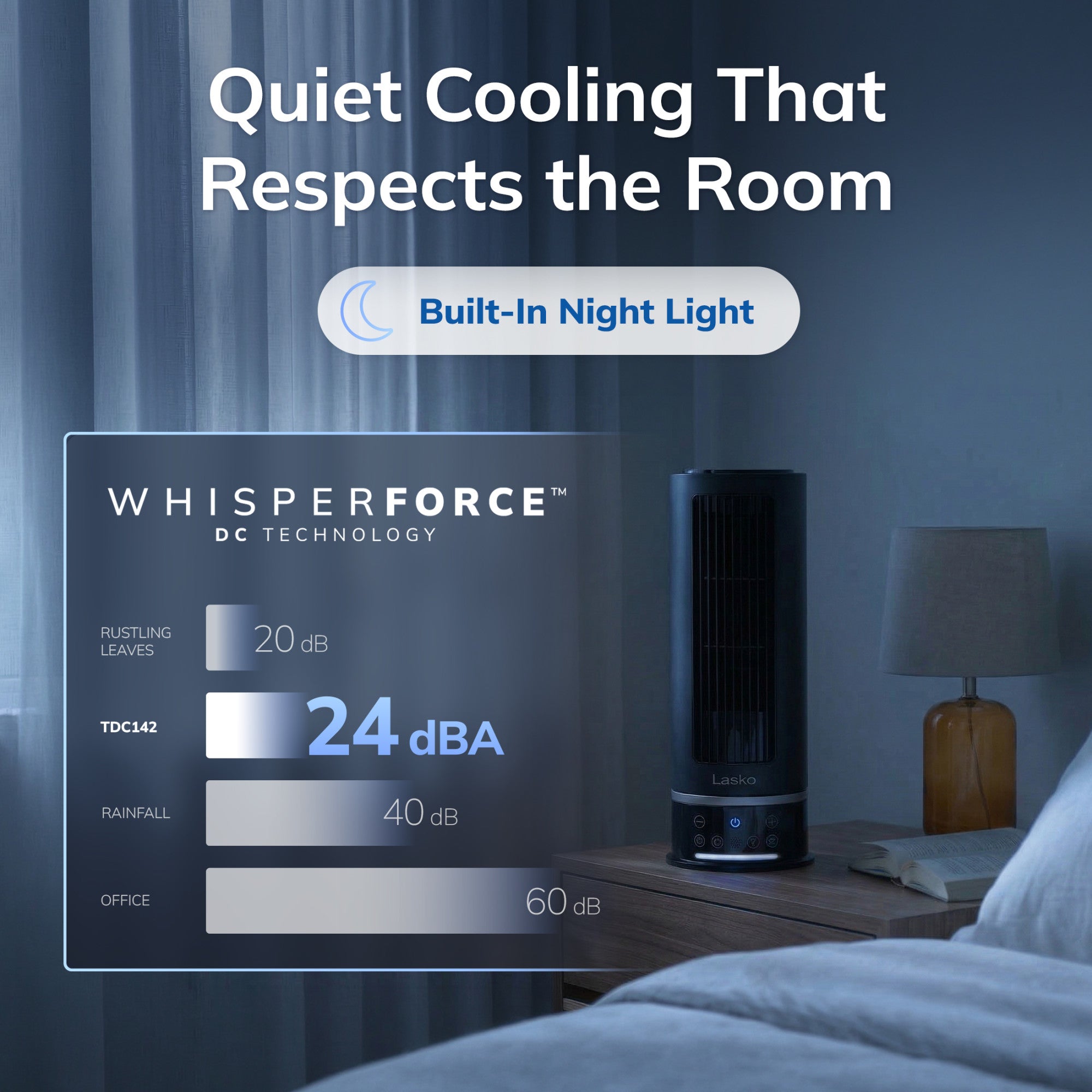 Lasko StealthBreeze 15 DC Table Fan: Oscillating. 12-Speed. 15?? Tilt. Remote. Black - Image 4
