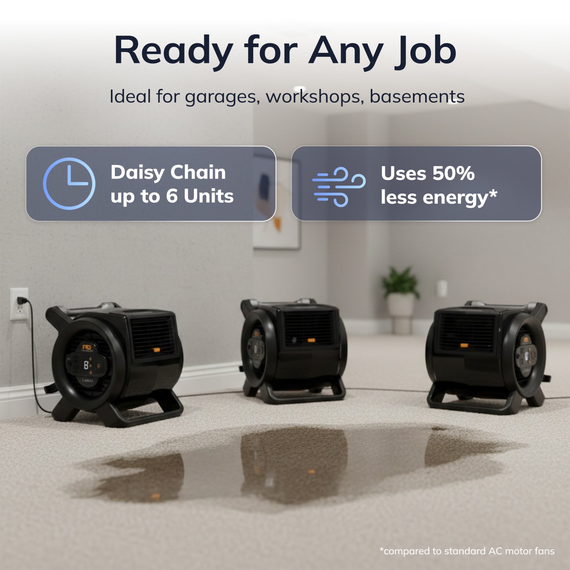 Lasko 14 DC Air Mover Blower Fan: 9-Speed. High Velocity. 2 Outlets. Pivoting. Black - Image 6