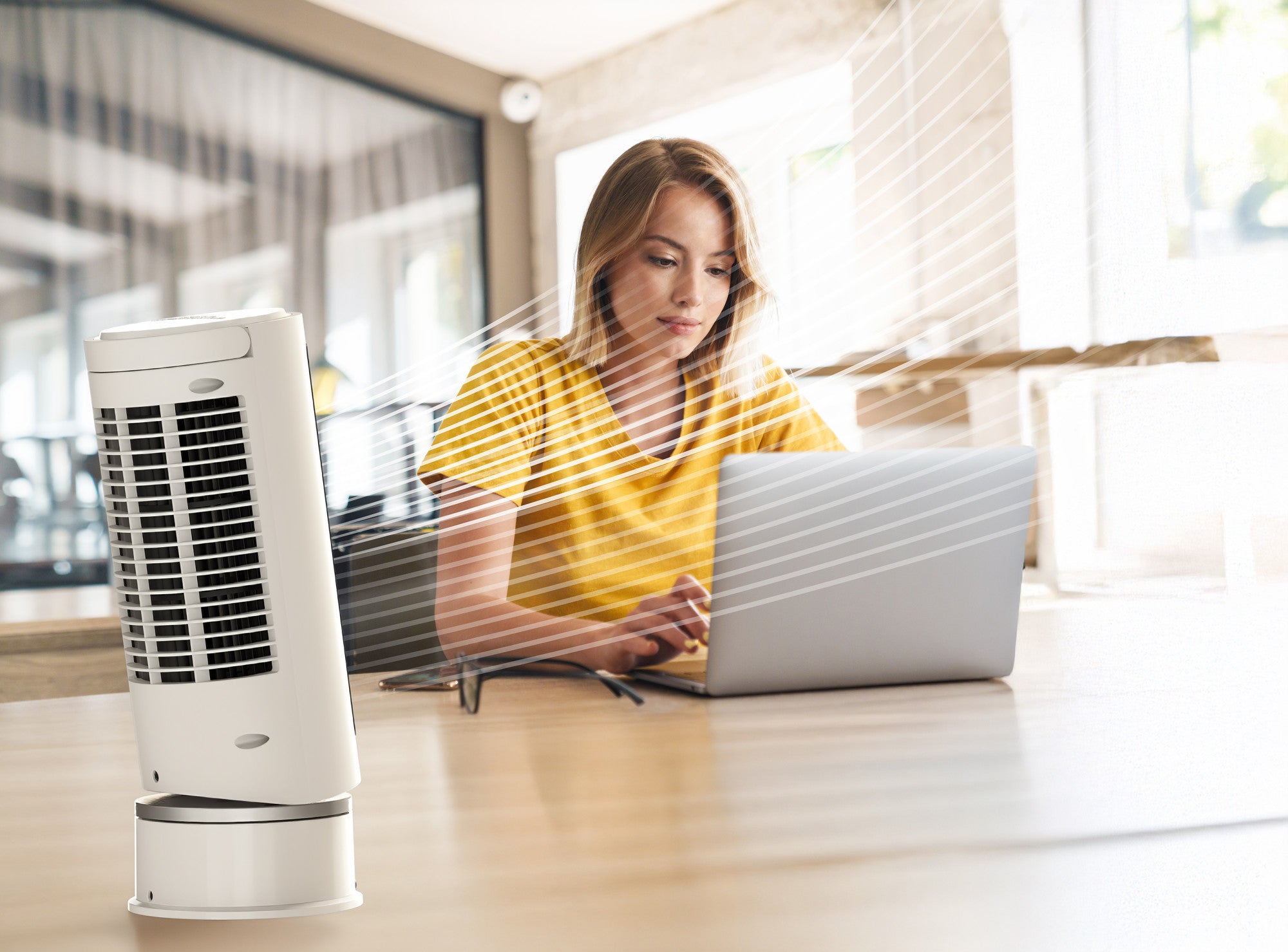Lasko StealthBreeze 15 DC Table Fan: Oscillating. 12-Speed. 15?? Tilt. Remote. White - Image 15