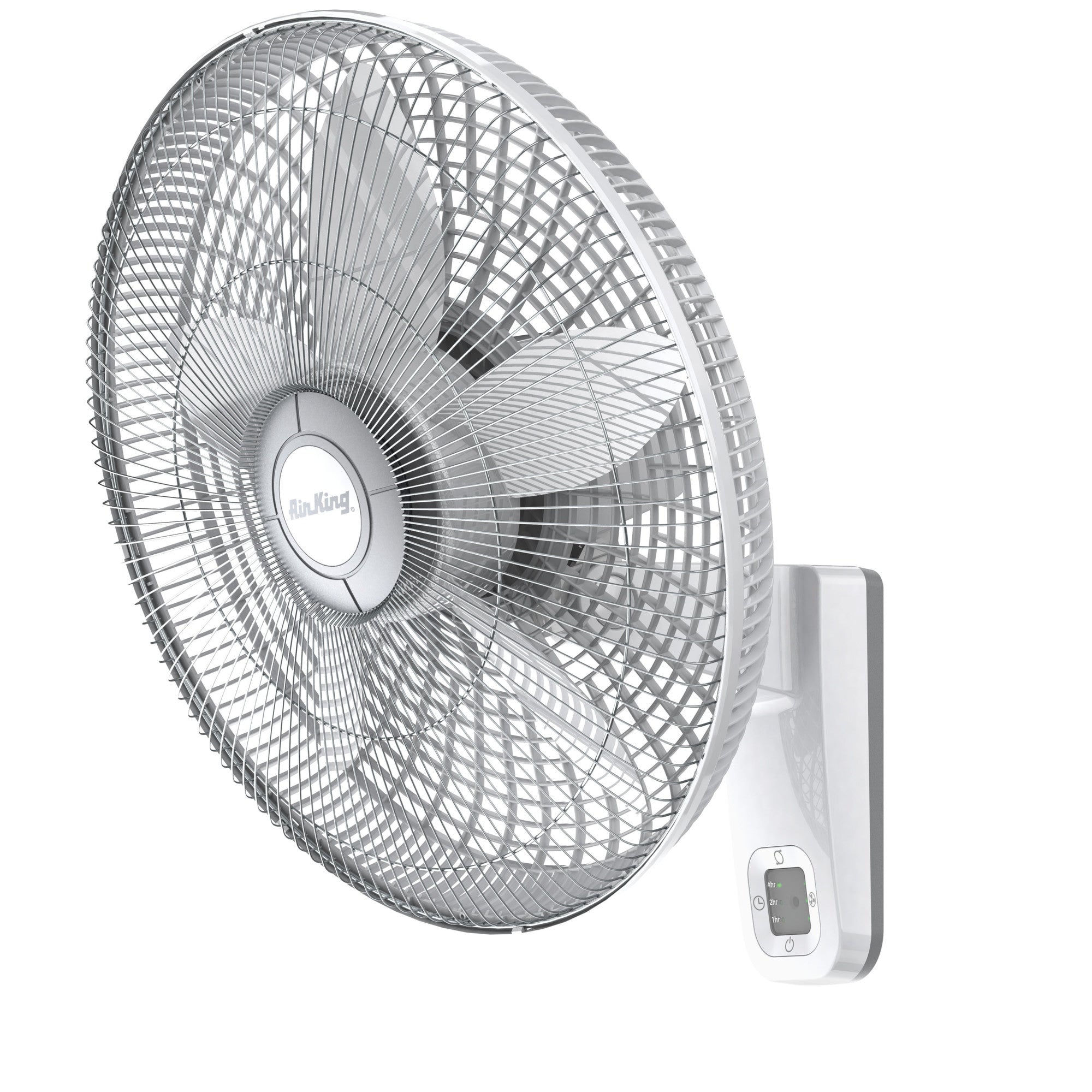 Air King 1/20 HP 18 Commercial Grade Wall Mount Fan: 3-Speed. Remote. Timer. White - Image 4